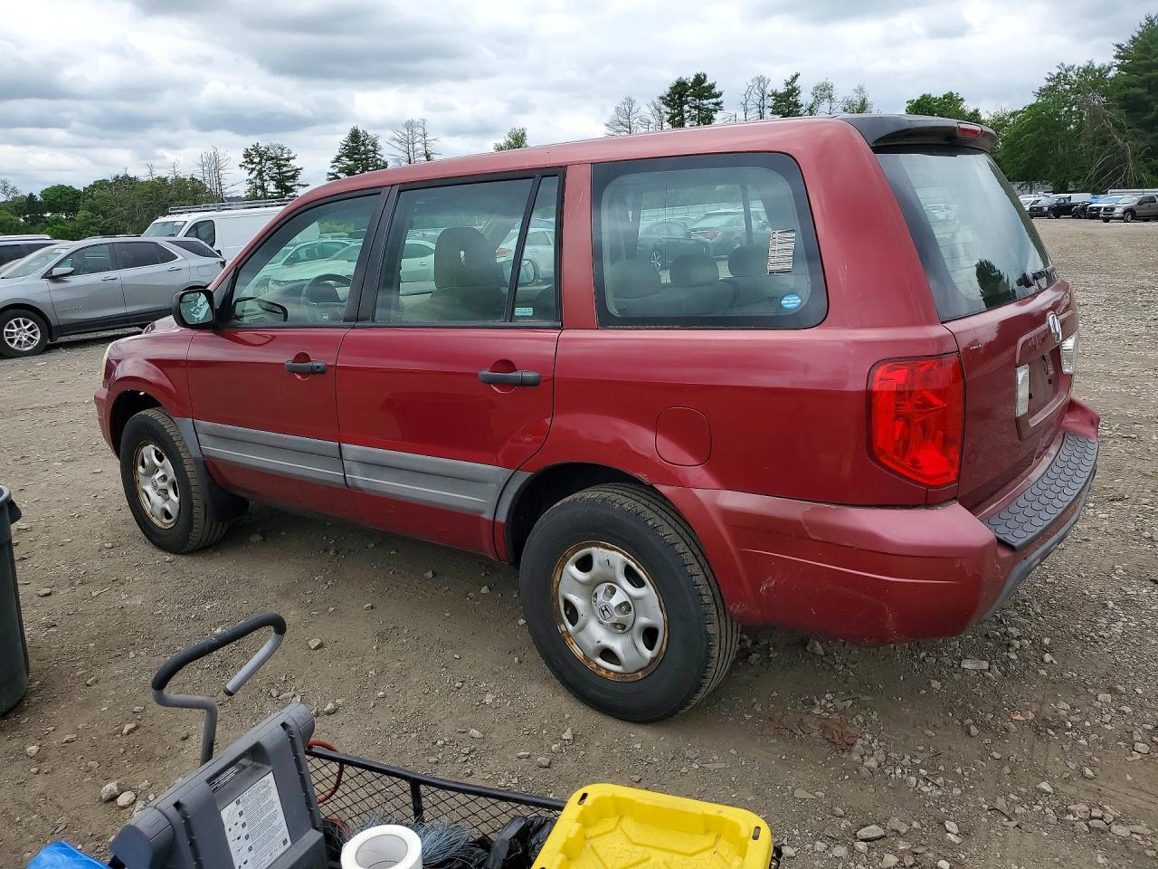 2005 Honda Pilot Lx Red vin: 2HKYF18145H551546