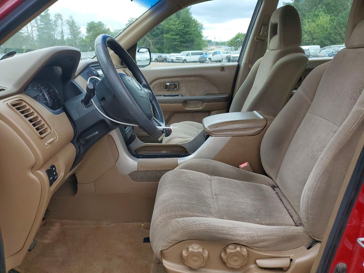 2005 Honda Pilot Lx Red vin: 2HKYF18145H551546