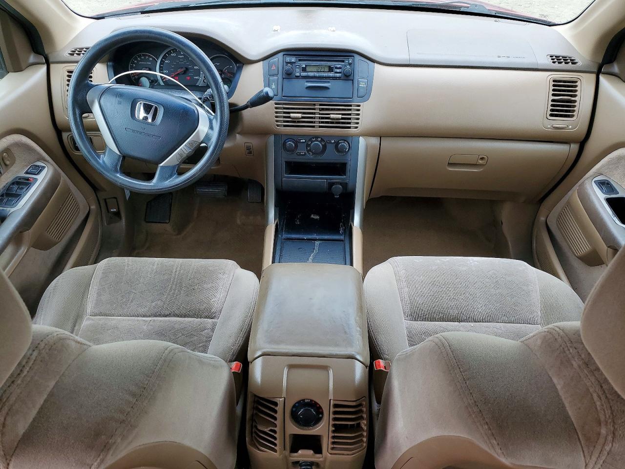 2005 Honda Pilot Lx Red vin: 2HKYF18145H551546