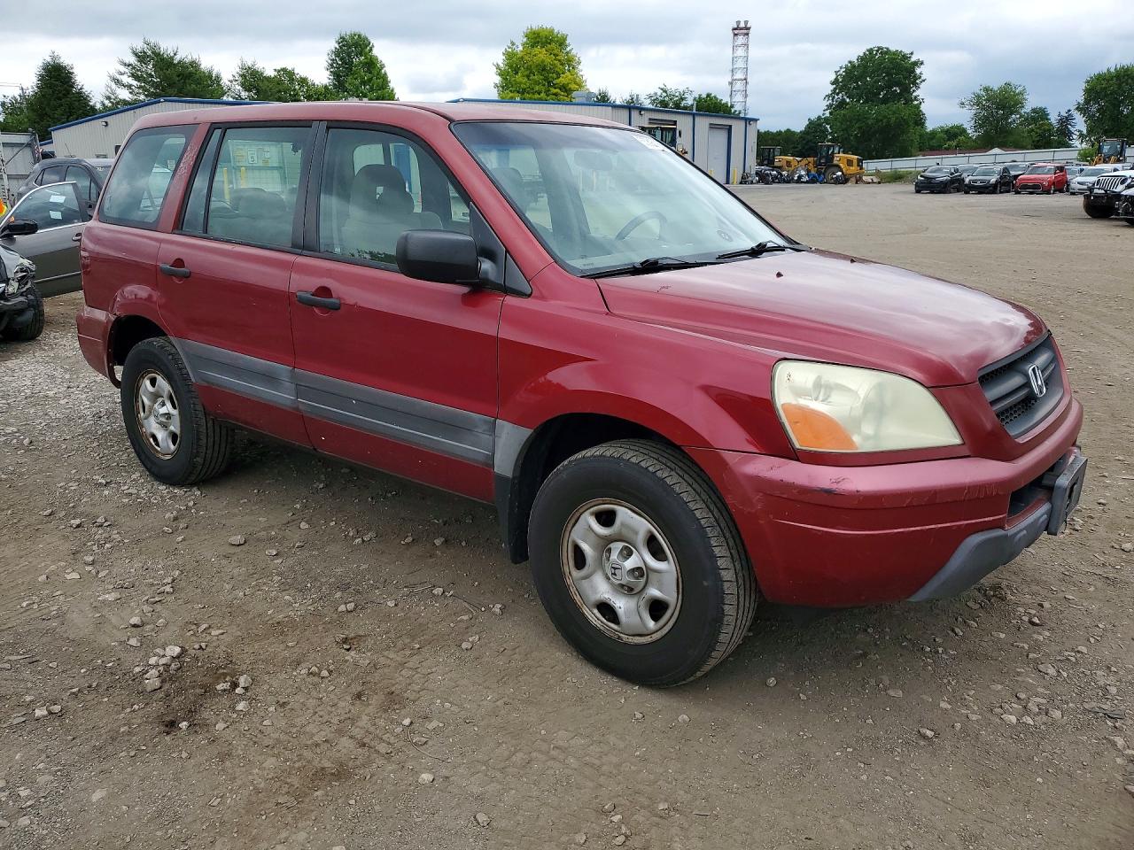 2005 Honda Pilot Lx Red vin: 2HKYF18145H551546