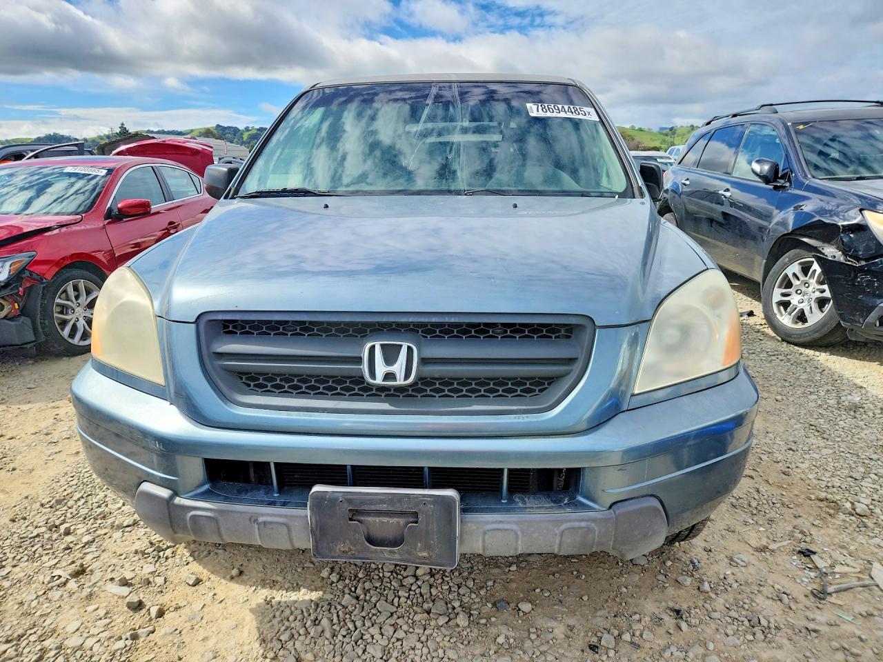 2005 Honda Pilot Lx Blue vin: 2HKYF18145H557606