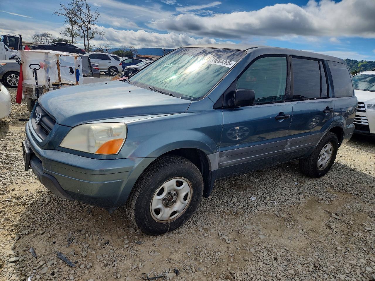 2005 Honda Pilot Lx Blue vin: 2HKYF18145H557606