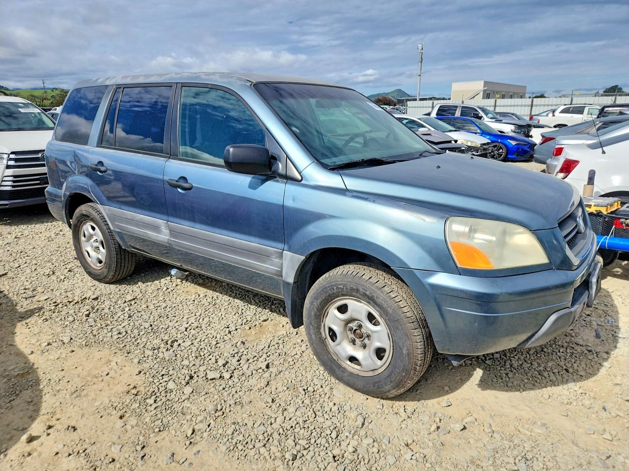 2005 Honda Pilot Lx Blue vin: 2HKYF18145H557606