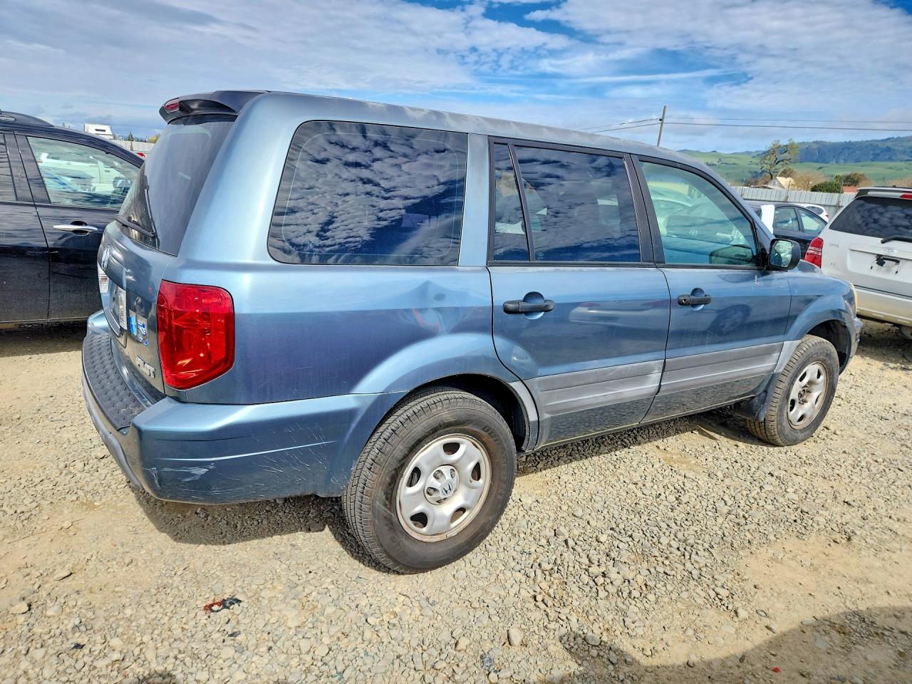 2005 Honda Pilot Lx Blue vin: 2HKYF18145H557606