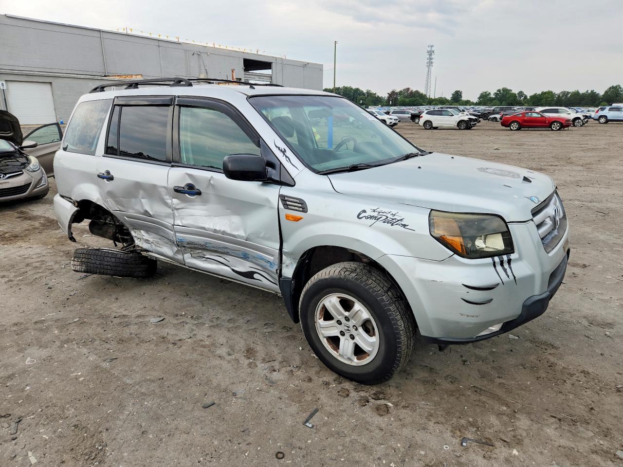 2006 Honda Pilot Lx Silver vin: 2HKYF18146H504244