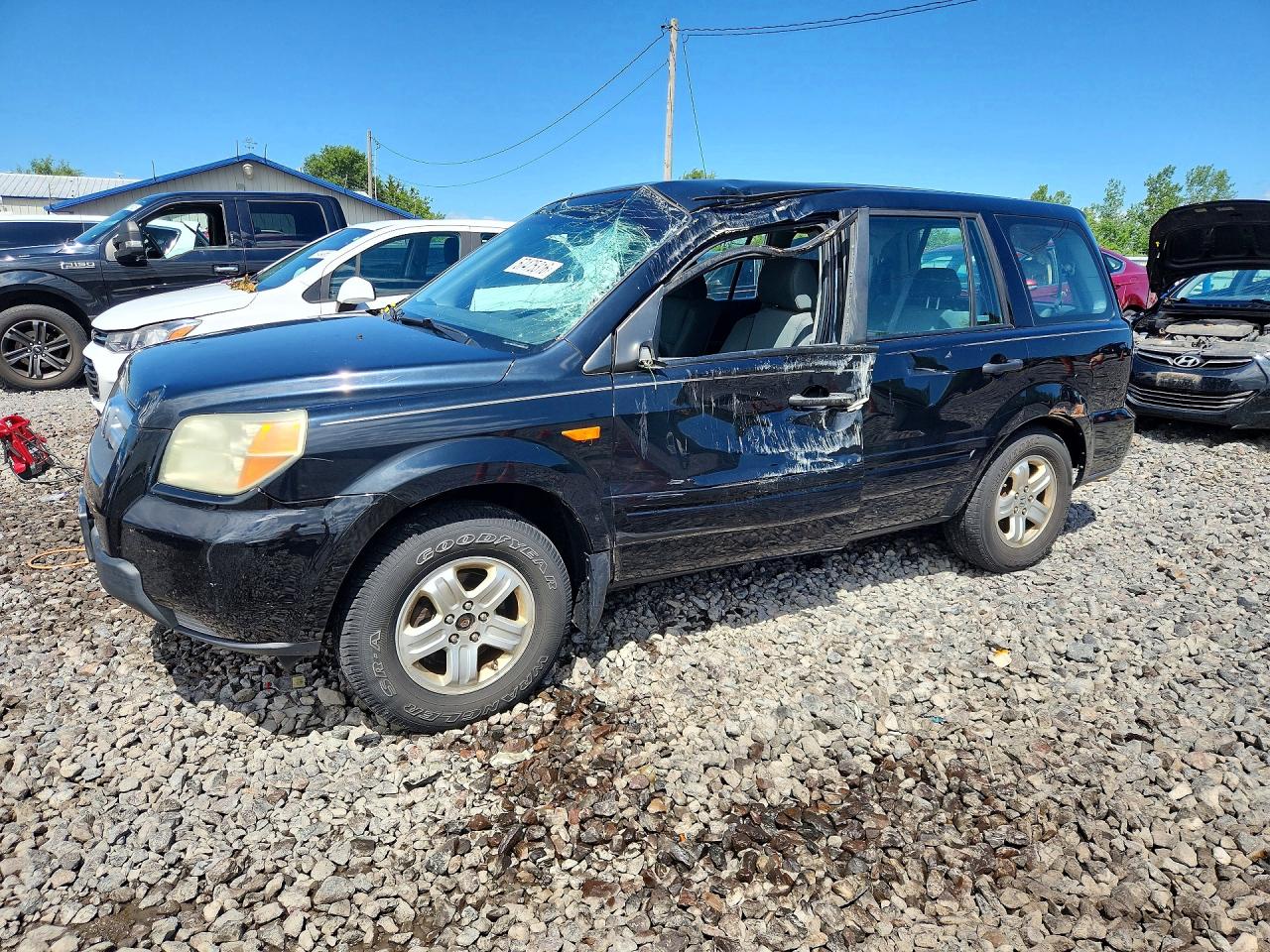 2006 Honda Pilot Lx Black vin: 2HKYF18146H549104