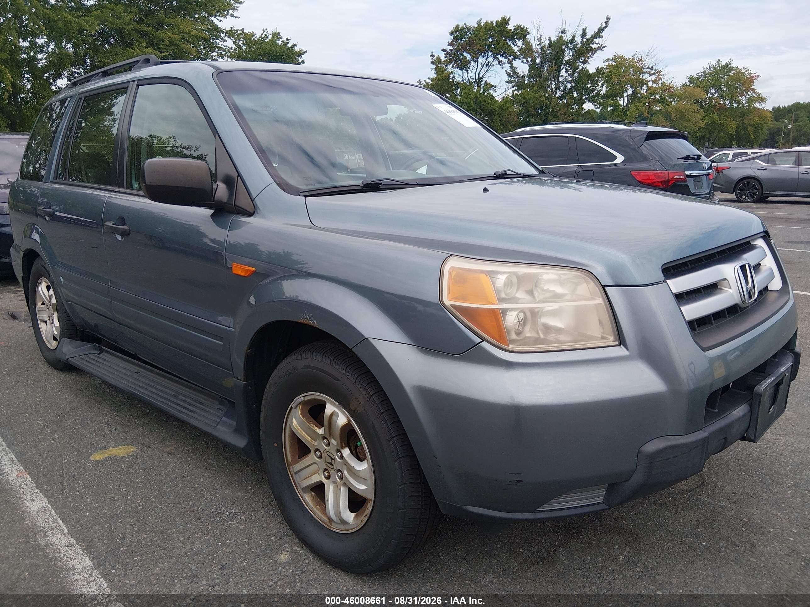 2007 Honda Pilot Lx Синий vin: 2HKYF18157H518915