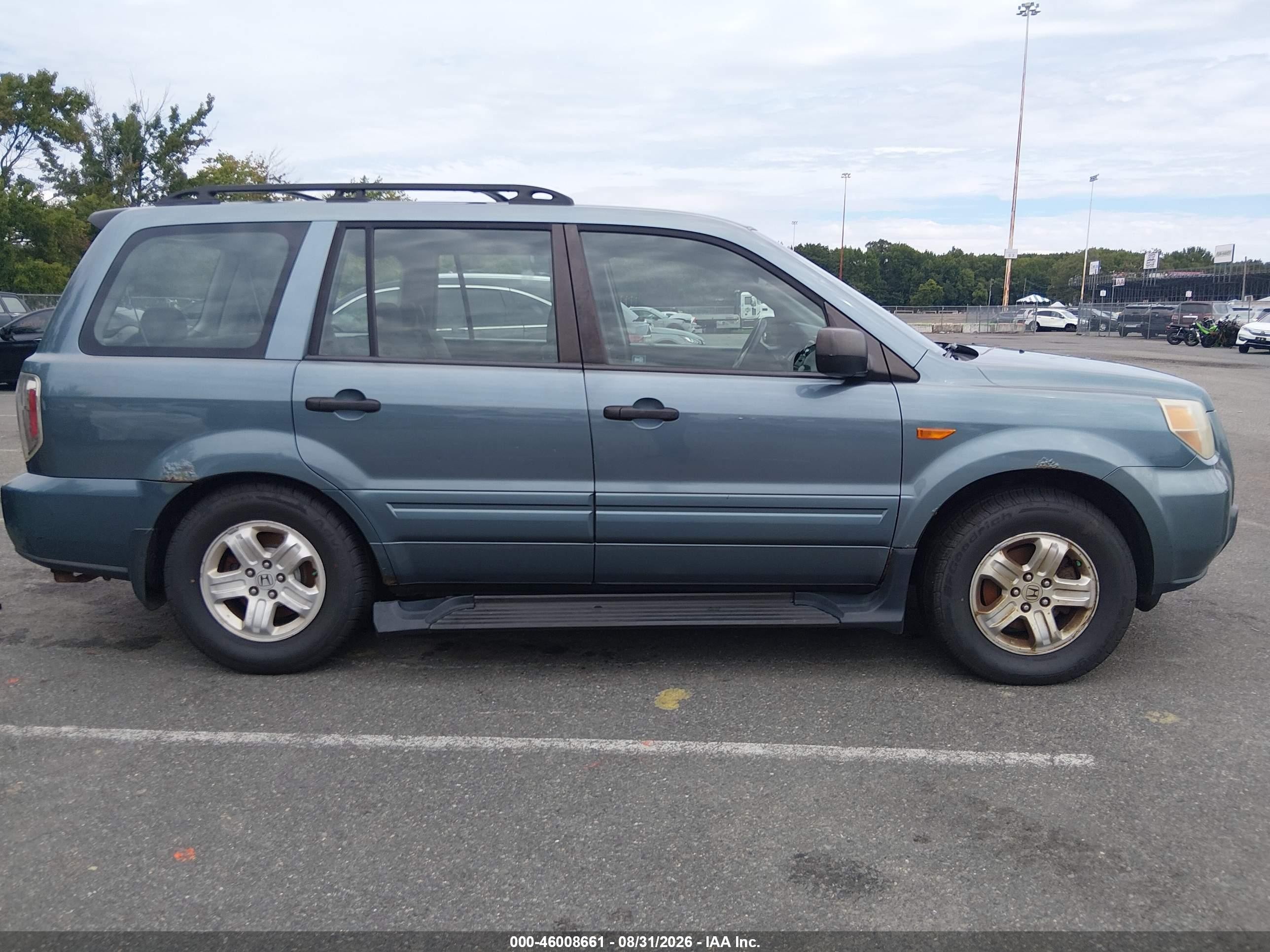 2007 Honda Pilot Lx Blue vin: 2HKYF18157H518915