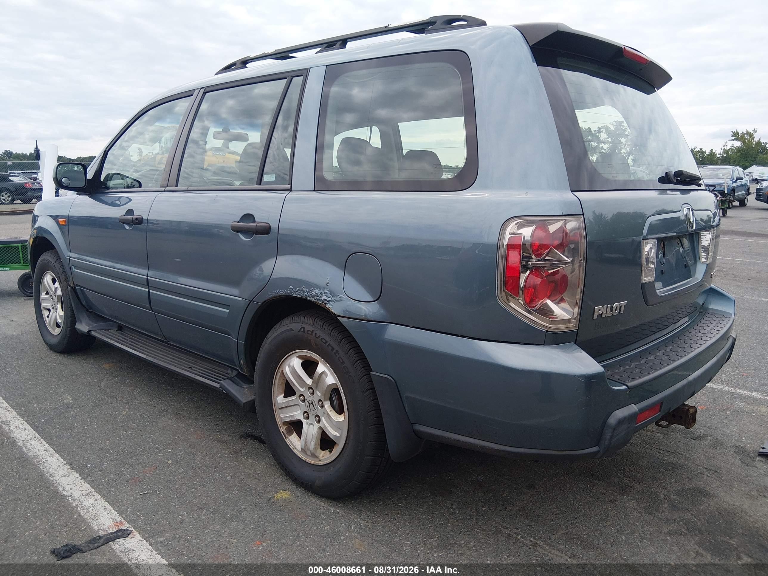 2007 Honda Pilot Lx Blue vin: 2HKYF18157H518915