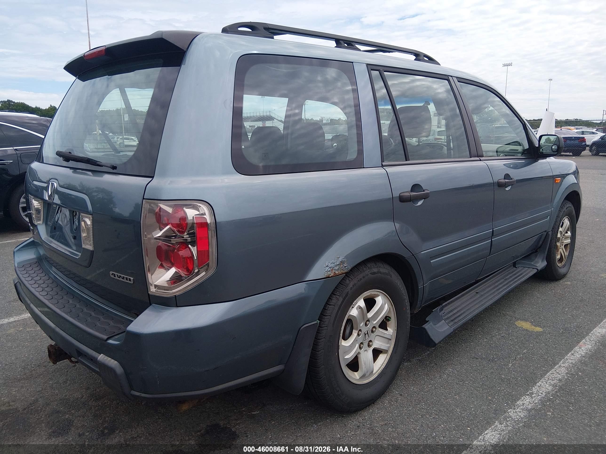 2007 Honda Pilot Lx Blue vin: 2HKYF18157H518915