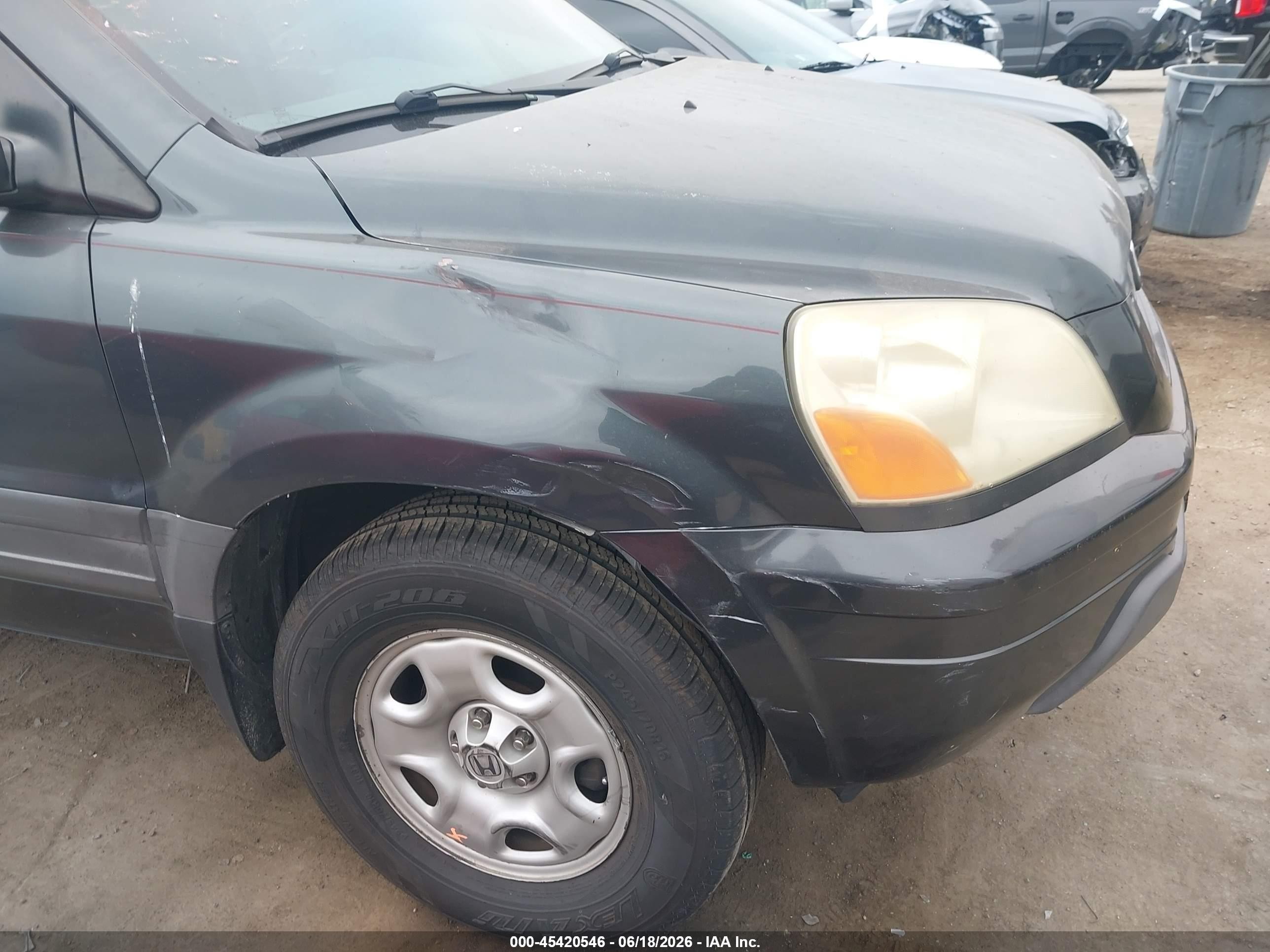 2003 Honda Pilot Lx Black vin: 2HKYF18173H542109