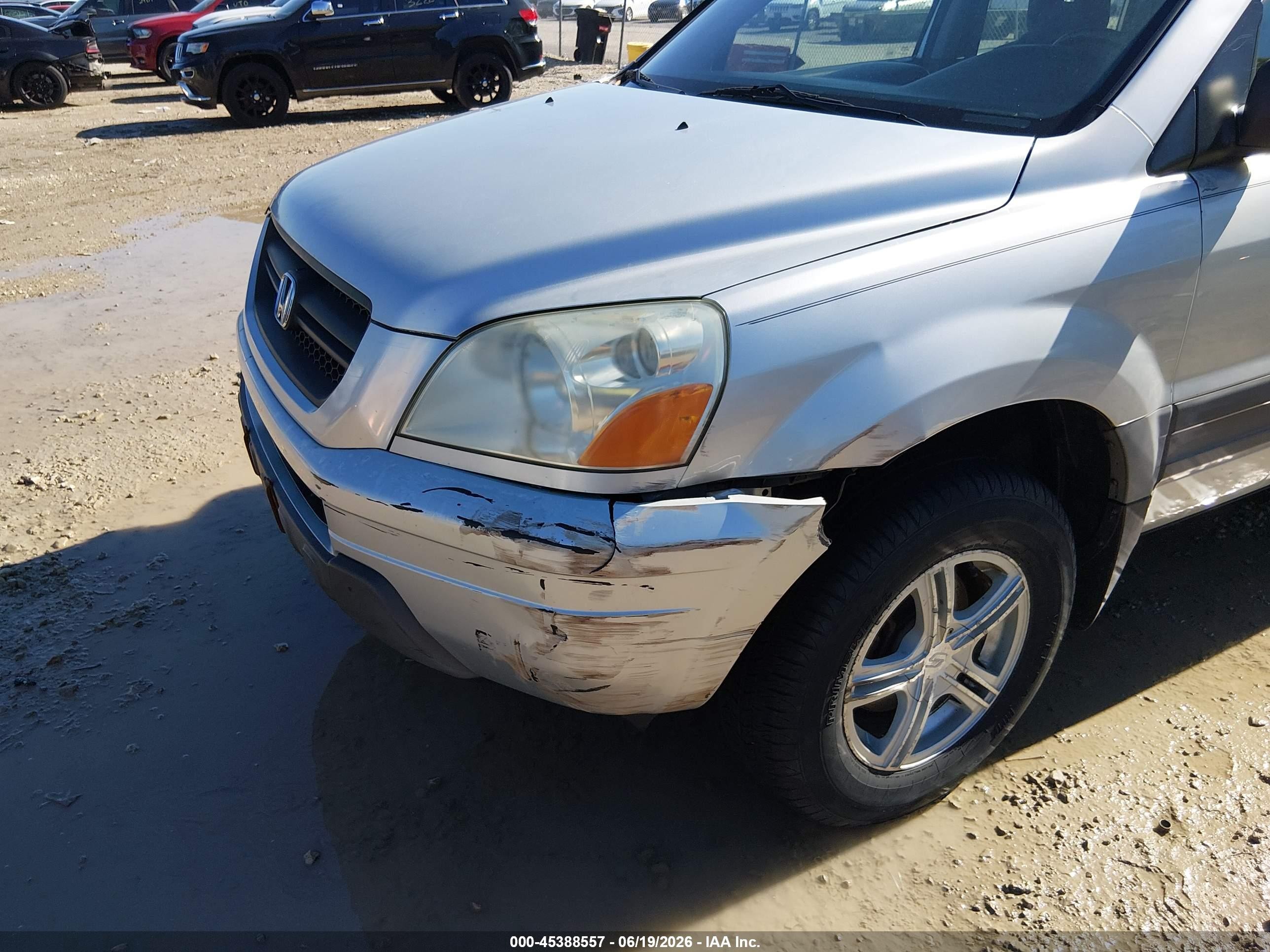 2005 Honda Pilot Lx Silver vin: 2HKYF18175H569054
