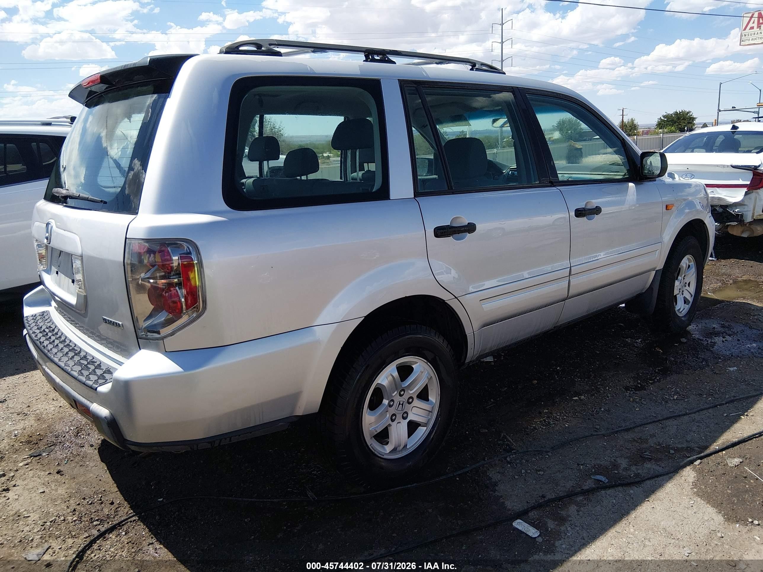 2007 Honda Pilot Lx Серебряный vin: 2HKYF18177H538695