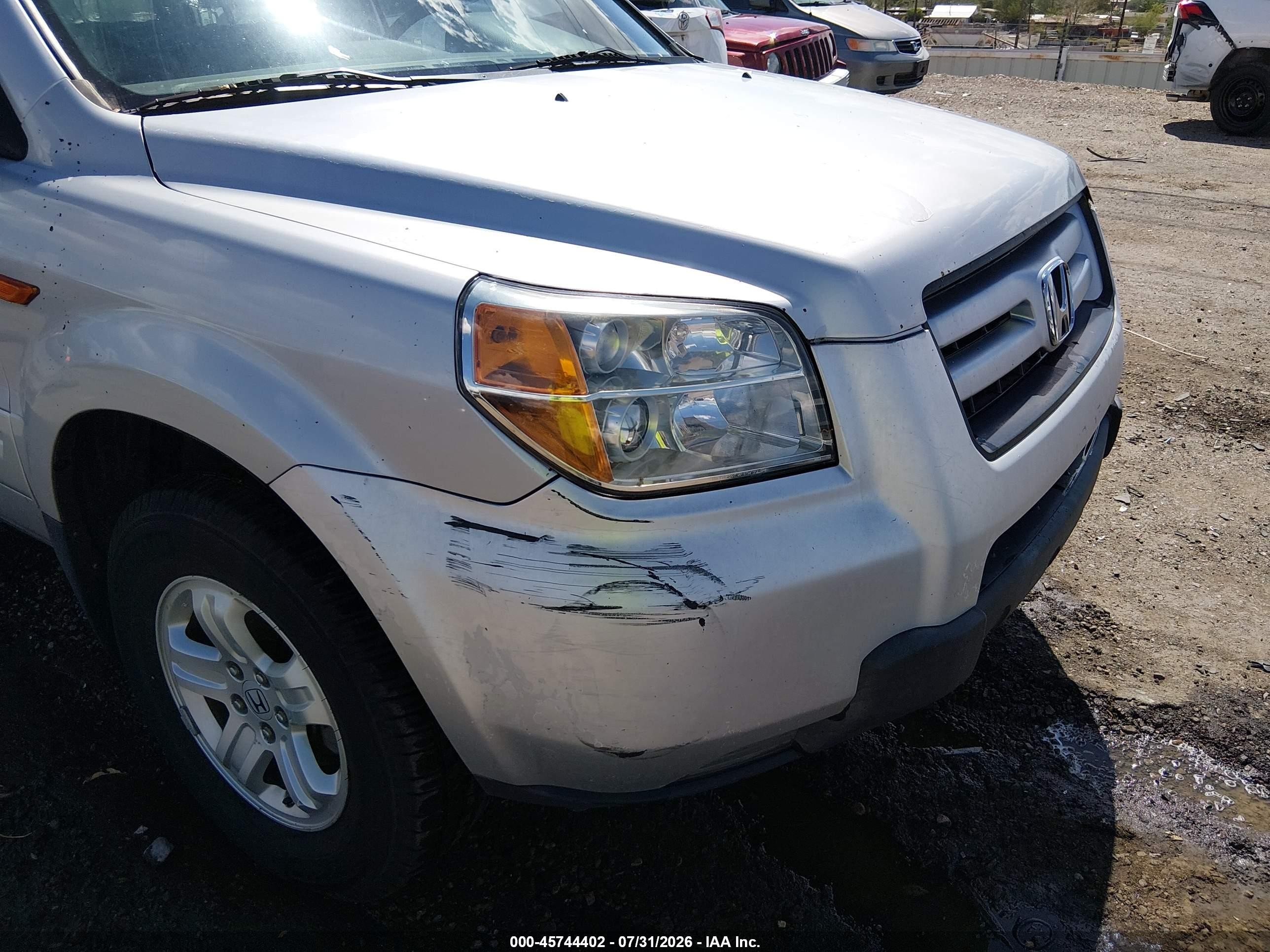 2007 Honda Pilot Lx Серебряный vin: 2HKYF18177H538695
