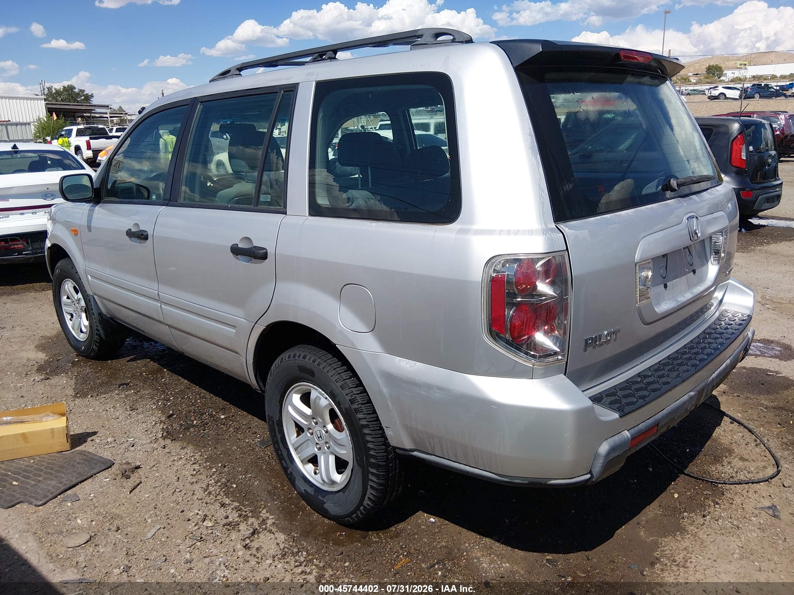 2007 Honda Pilot Lx Серебряный vin: 2HKYF18177H538695