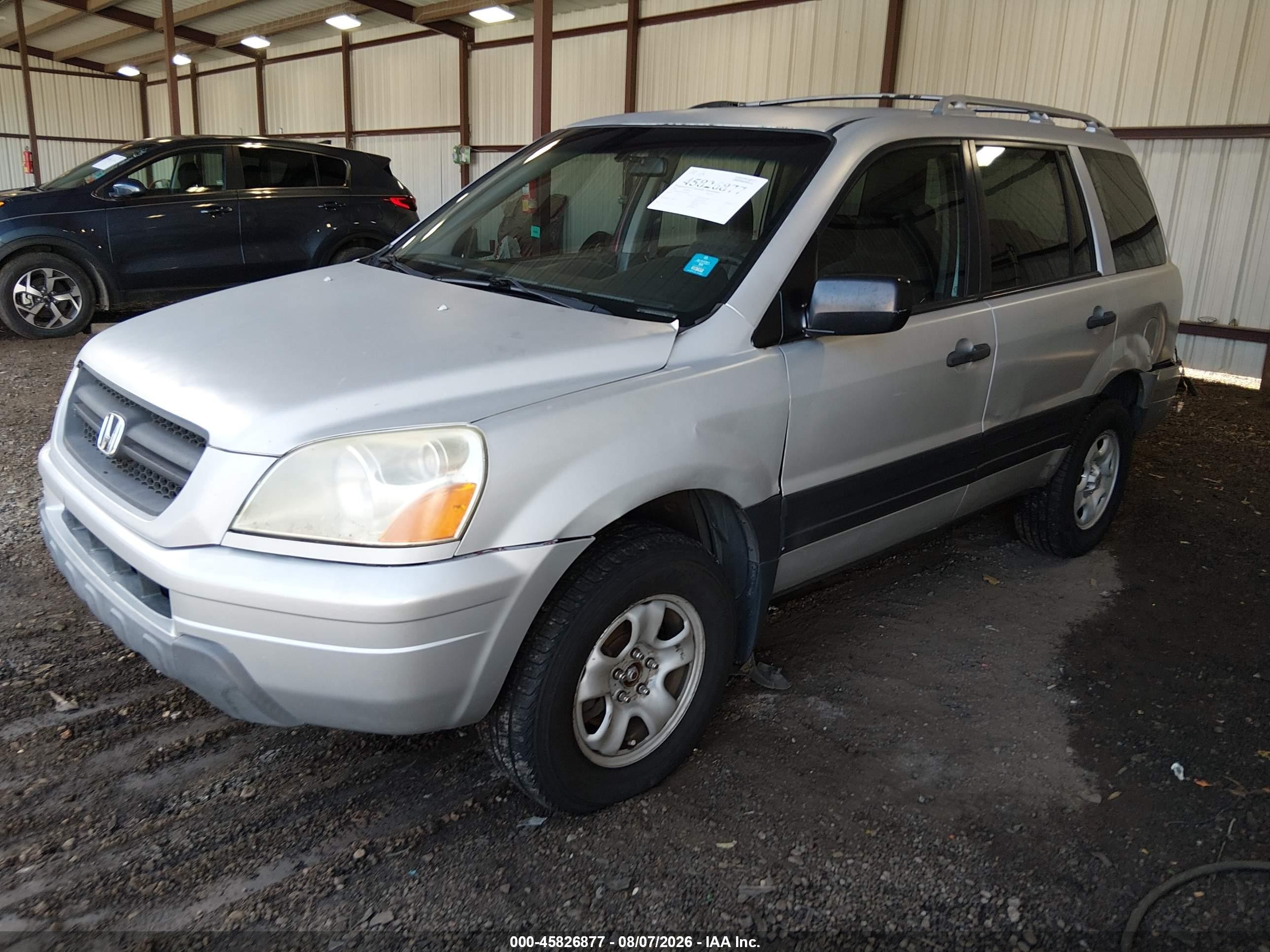 2004 Honda Pilot Lx Silver vin: 2HKYF18184H520783