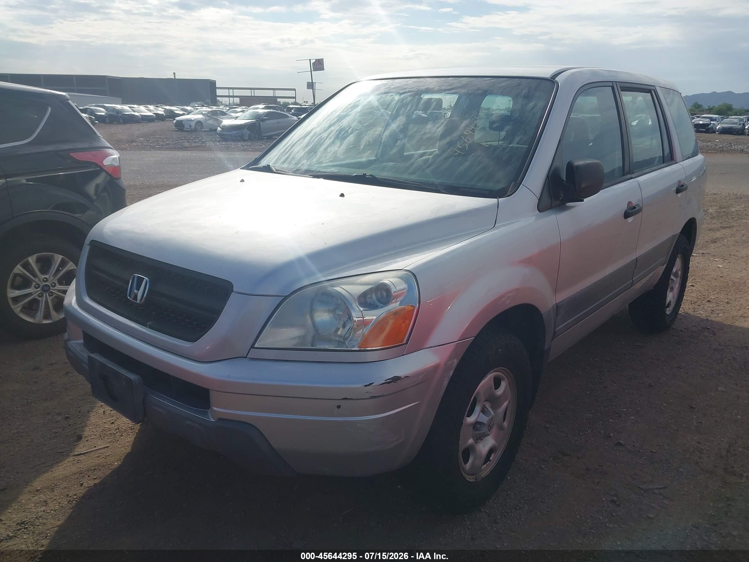 2005 Honda Pilot Lx Silver vin: 2HKYF18185H530778