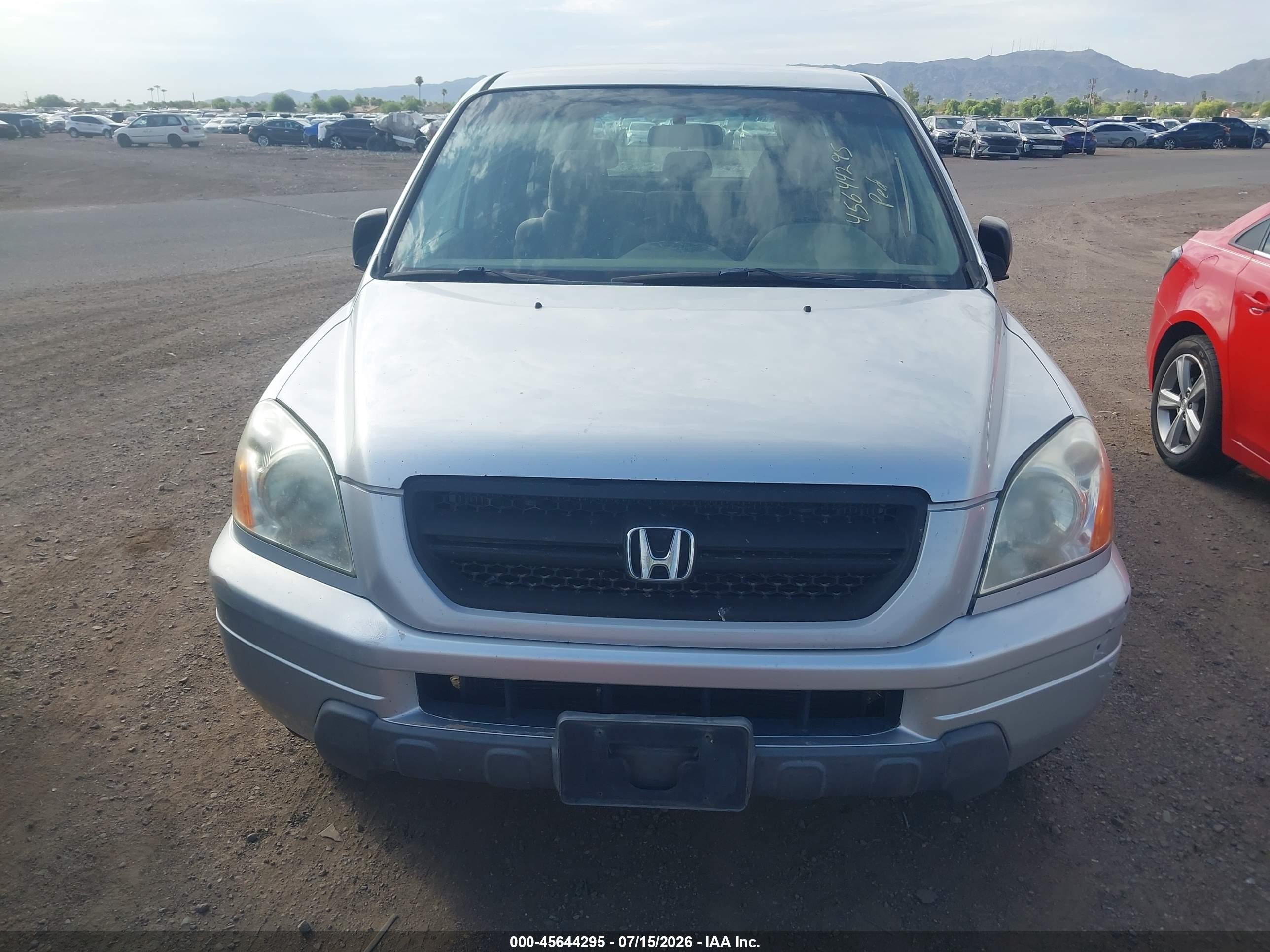 2005 Honda Pilot Lx Silver vin: 2HKYF18185H530778