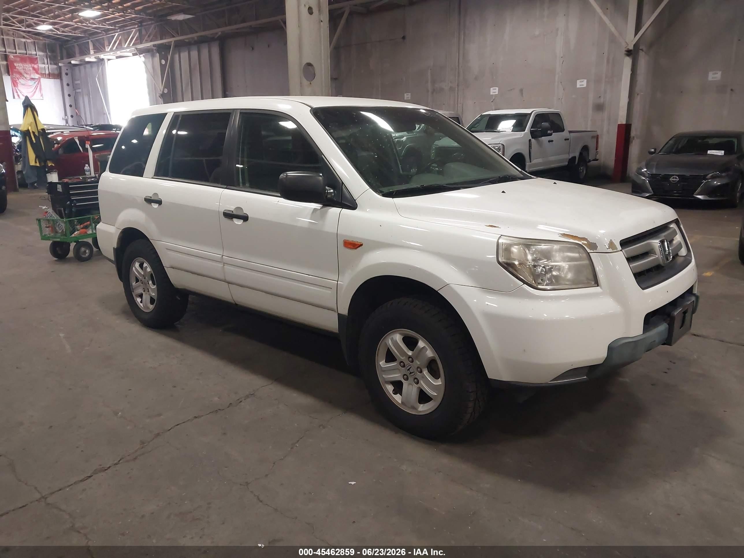 2006 Honda Pilot Lx Белый vin: 2HKYF18186H554841