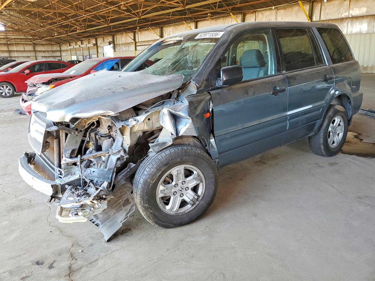 2007 Honda Pilot Lx Синий vin: 2HKYF18187H501171