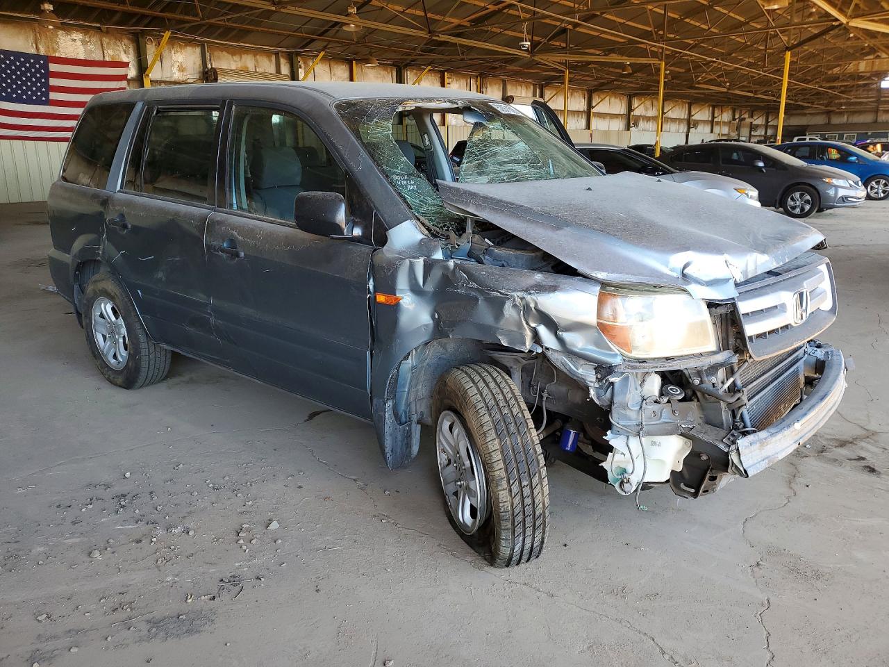 2007 Honda Pilot Lx Blue vin: 2HKYF18187H501171