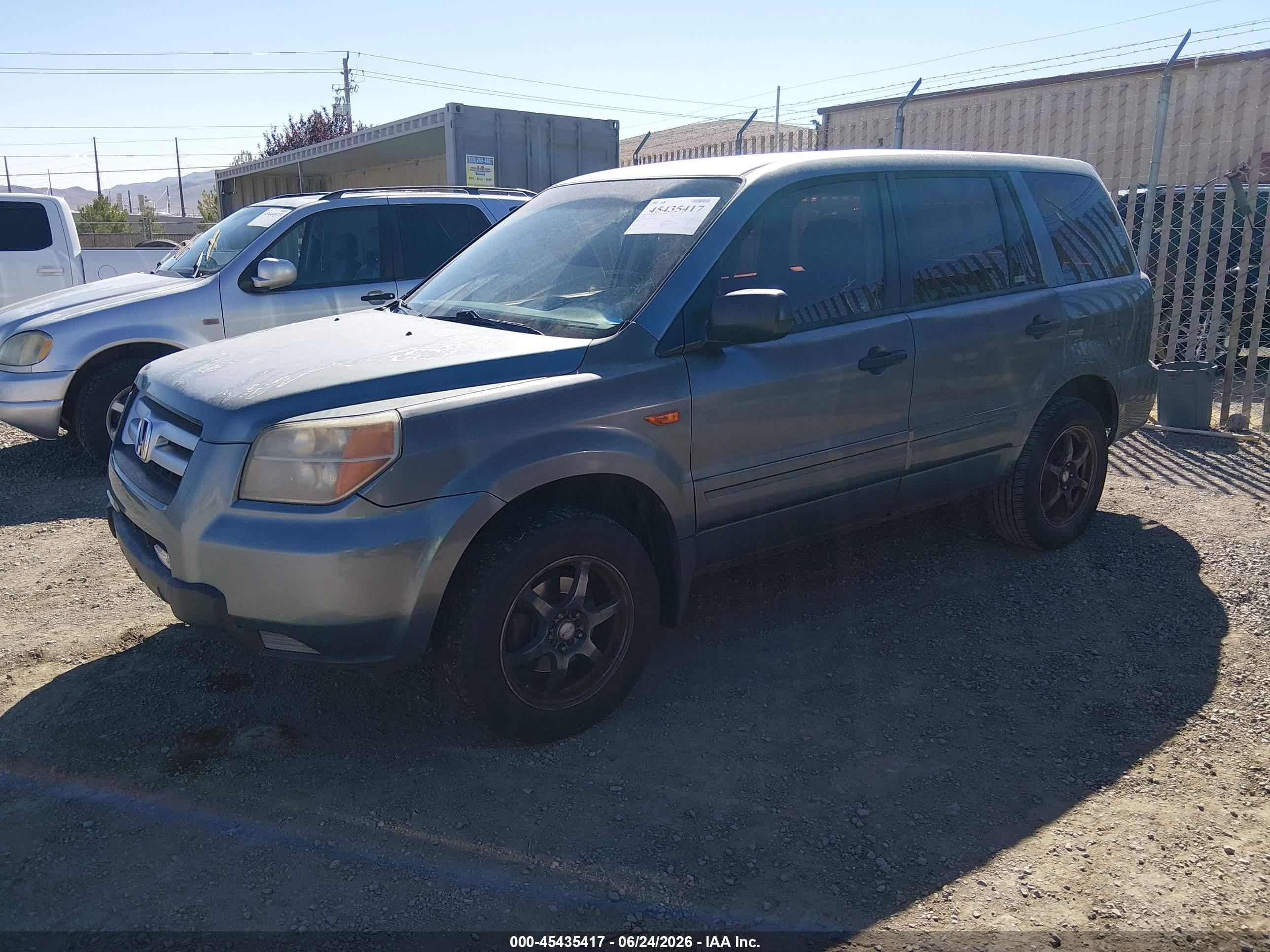 2007 Honda Pilot Lx Blue vin: 2HKYF18187H527544