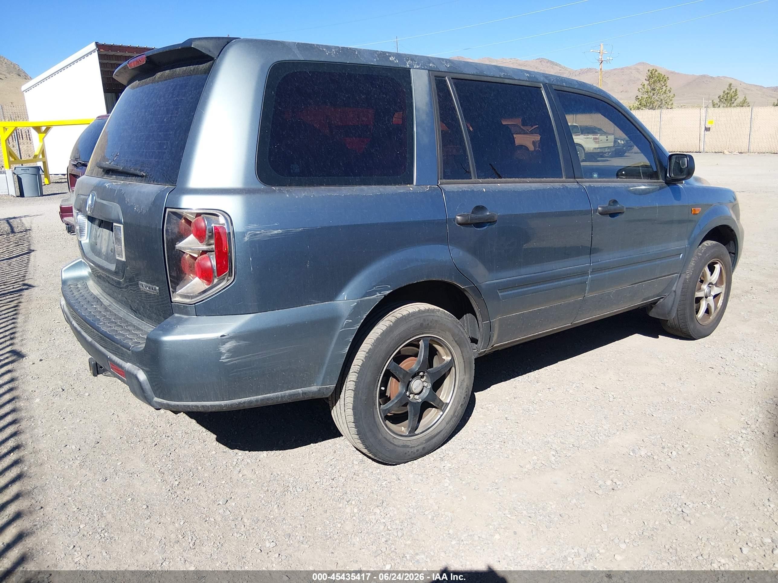2007 Honda Pilot Lx Blue vin: 2HKYF18187H527544