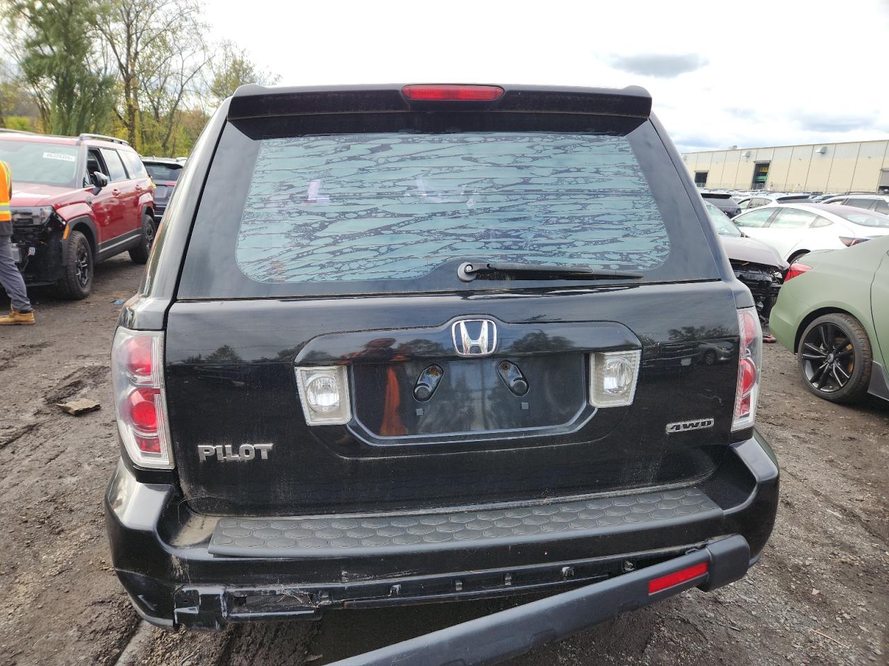 2007 Honda Pilot Lx Black vin: 2HKYF18197H502703