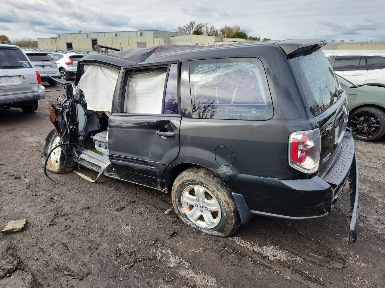 2007 Honda Pilot Lx Black vin: 2HKYF18197H502703