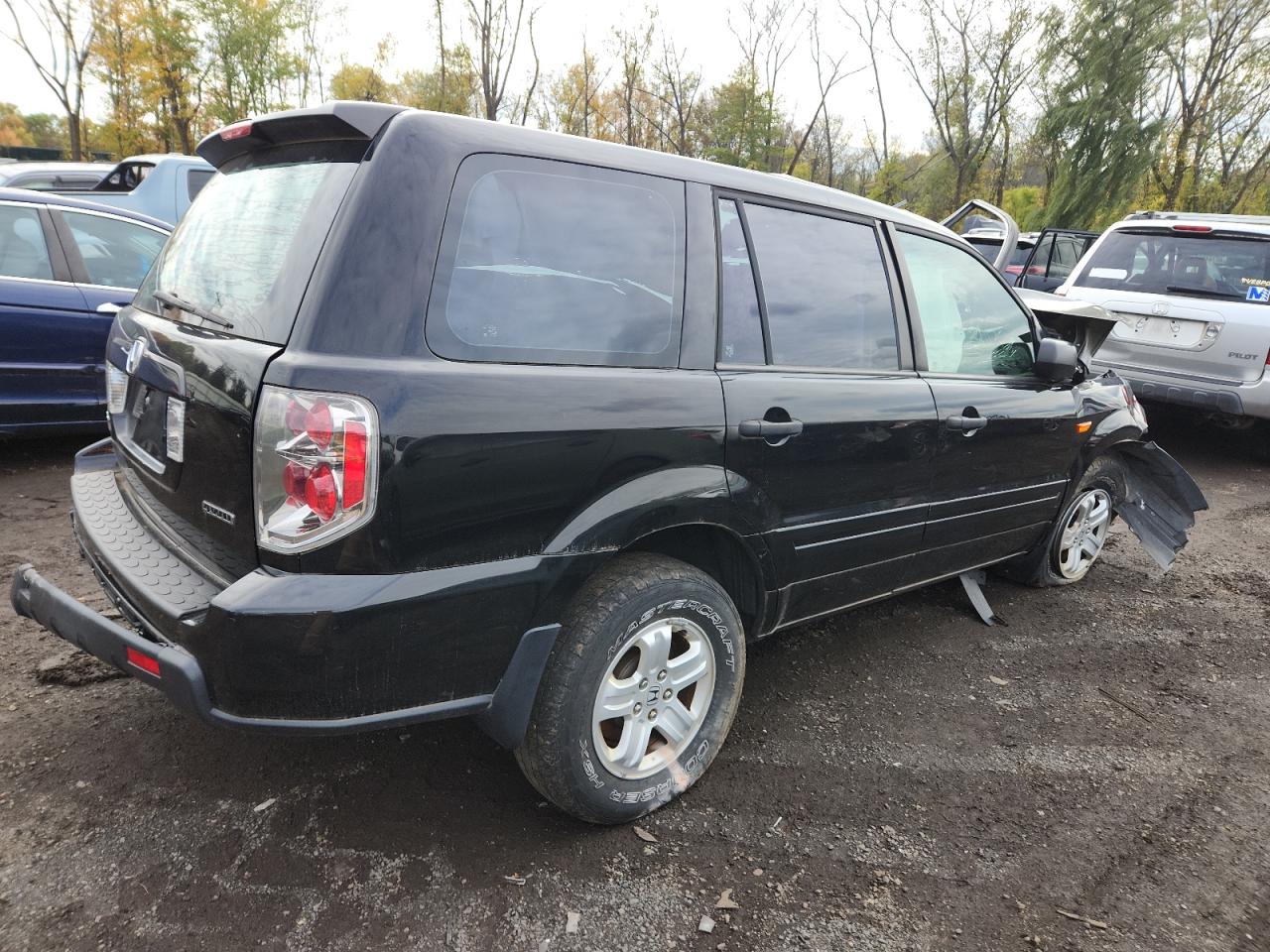 2007 Honda Pilot Lx Black vin: 2HKYF18197H502703