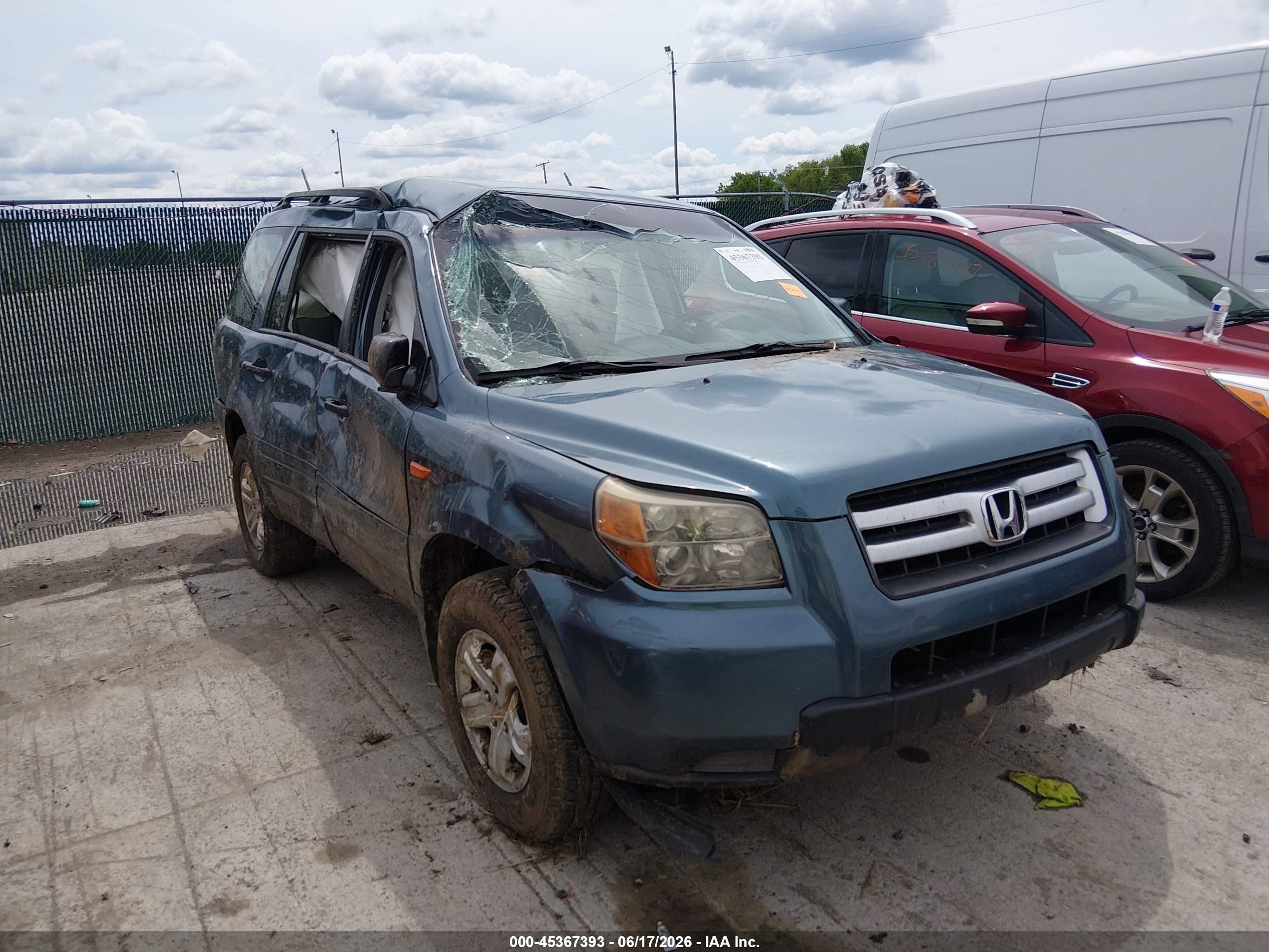 2006 Honda Pilot Lx Синий vin: 2HKYF181X6H524112