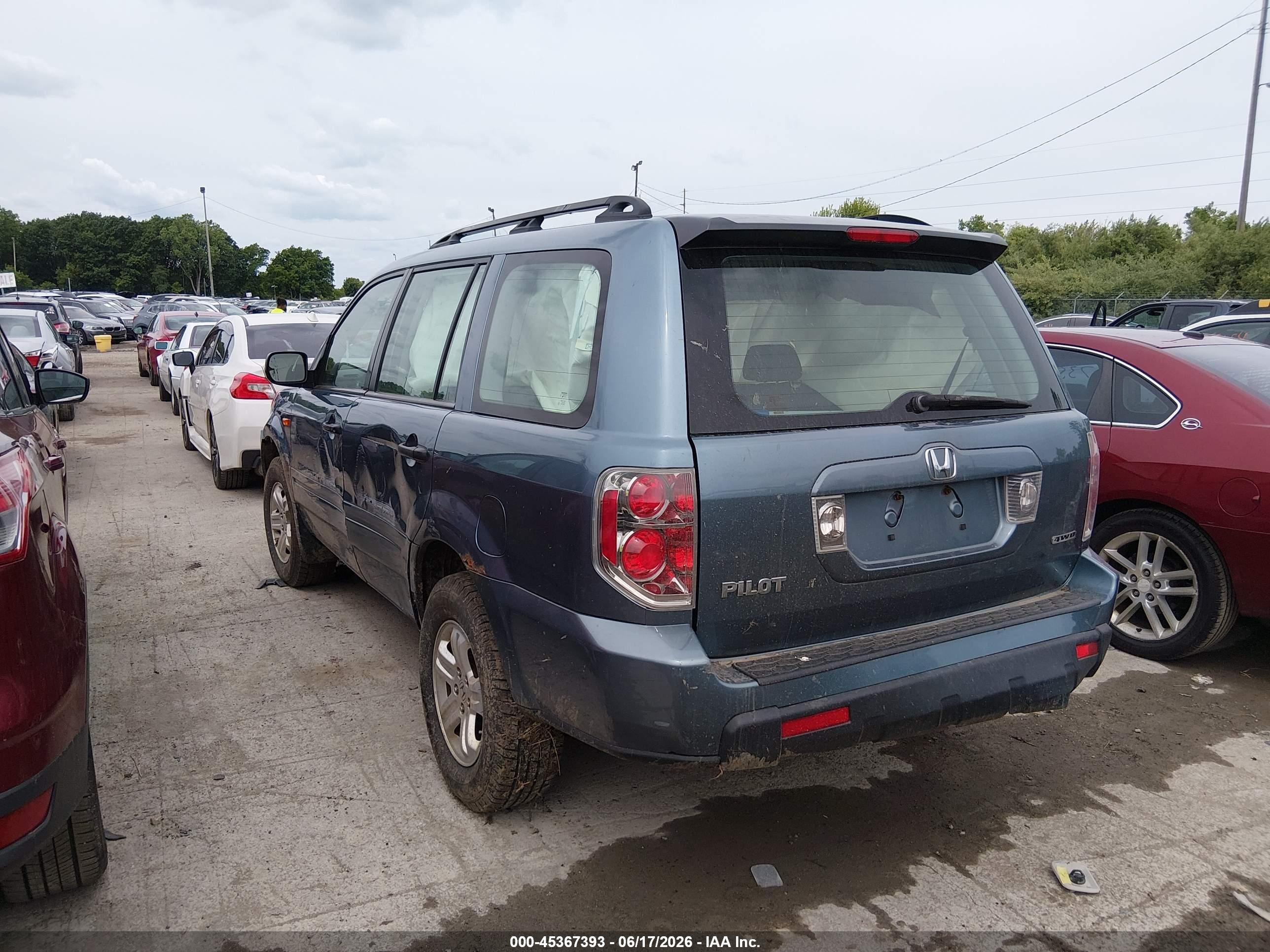2006 Honda Pilot Lx Синий vin: 2HKYF181X6H524112