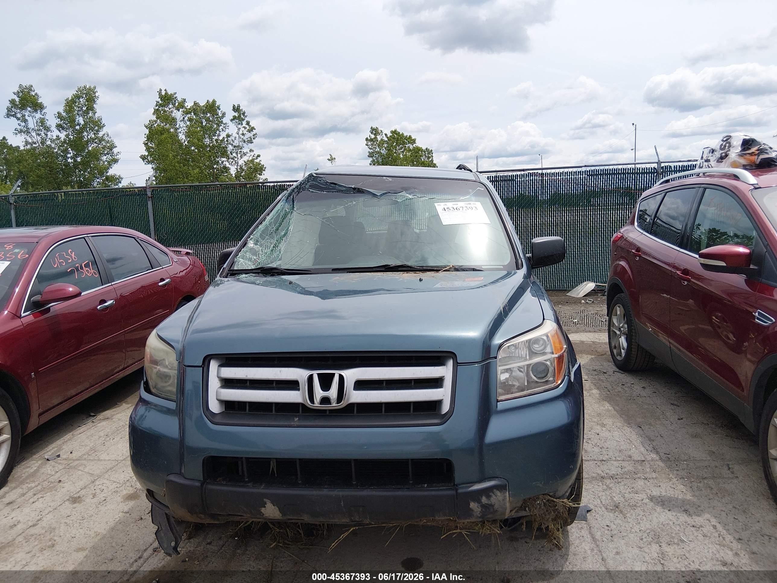 2006 Honda Pilot Lx Синий vin: 2HKYF181X6H524112
