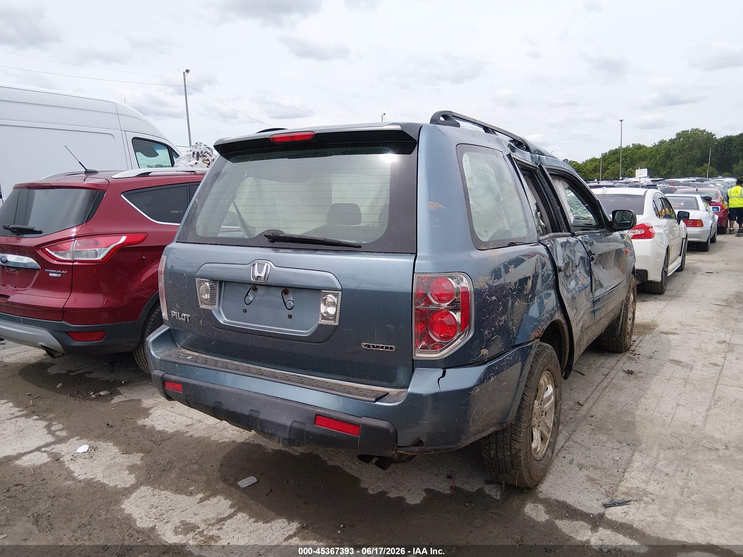 2006 Honda Pilot Lx Синий vin: 2HKYF181X6H524112