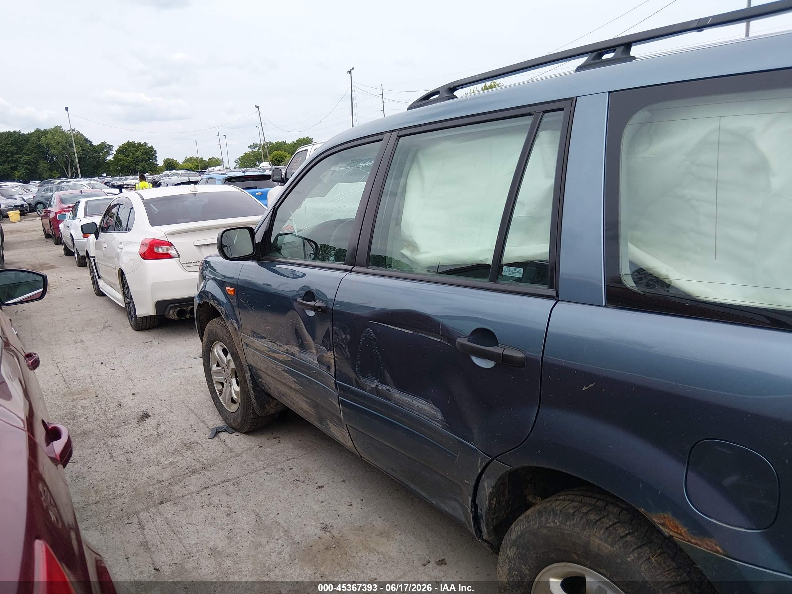 2006 Honda Pilot Lx Синий vin: 2HKYF181X6H524112