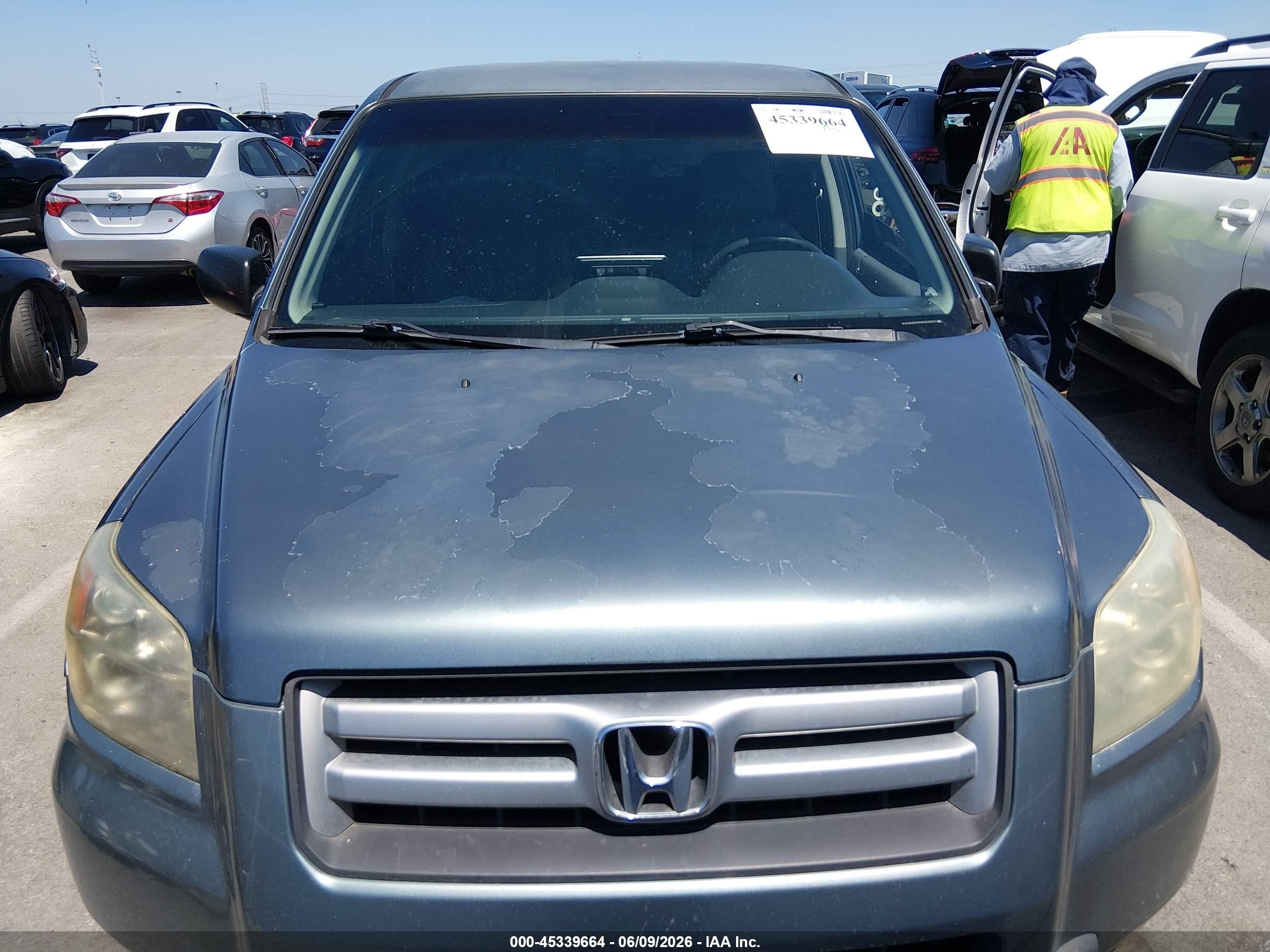 2006 Honda Pilot Lx Blue vin: 2HKYF181X6H562553