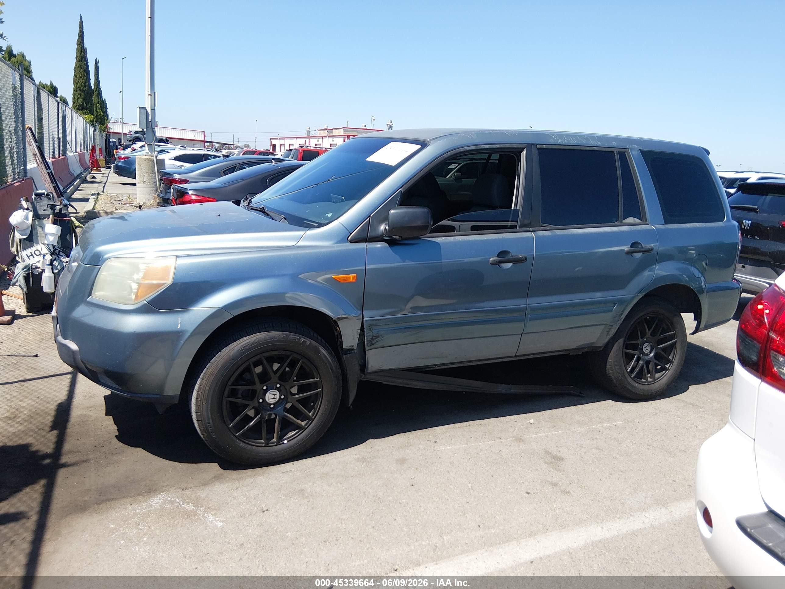 2006 Honda Pilot Lx Blue vin: 2HKYF181X6H562553