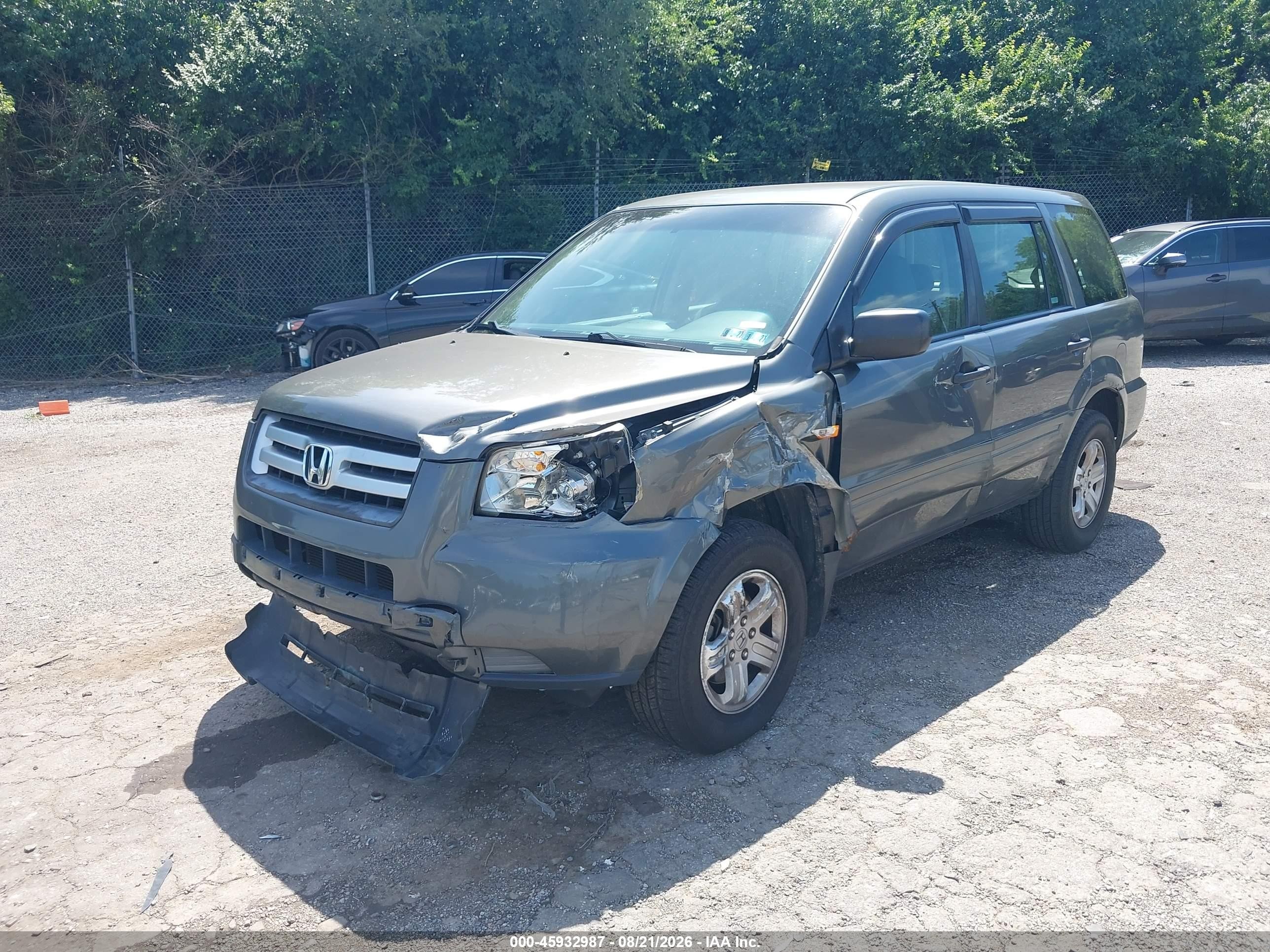 2007 Honda Pilot Lx Gray vin: 2HKYF181X7H540537