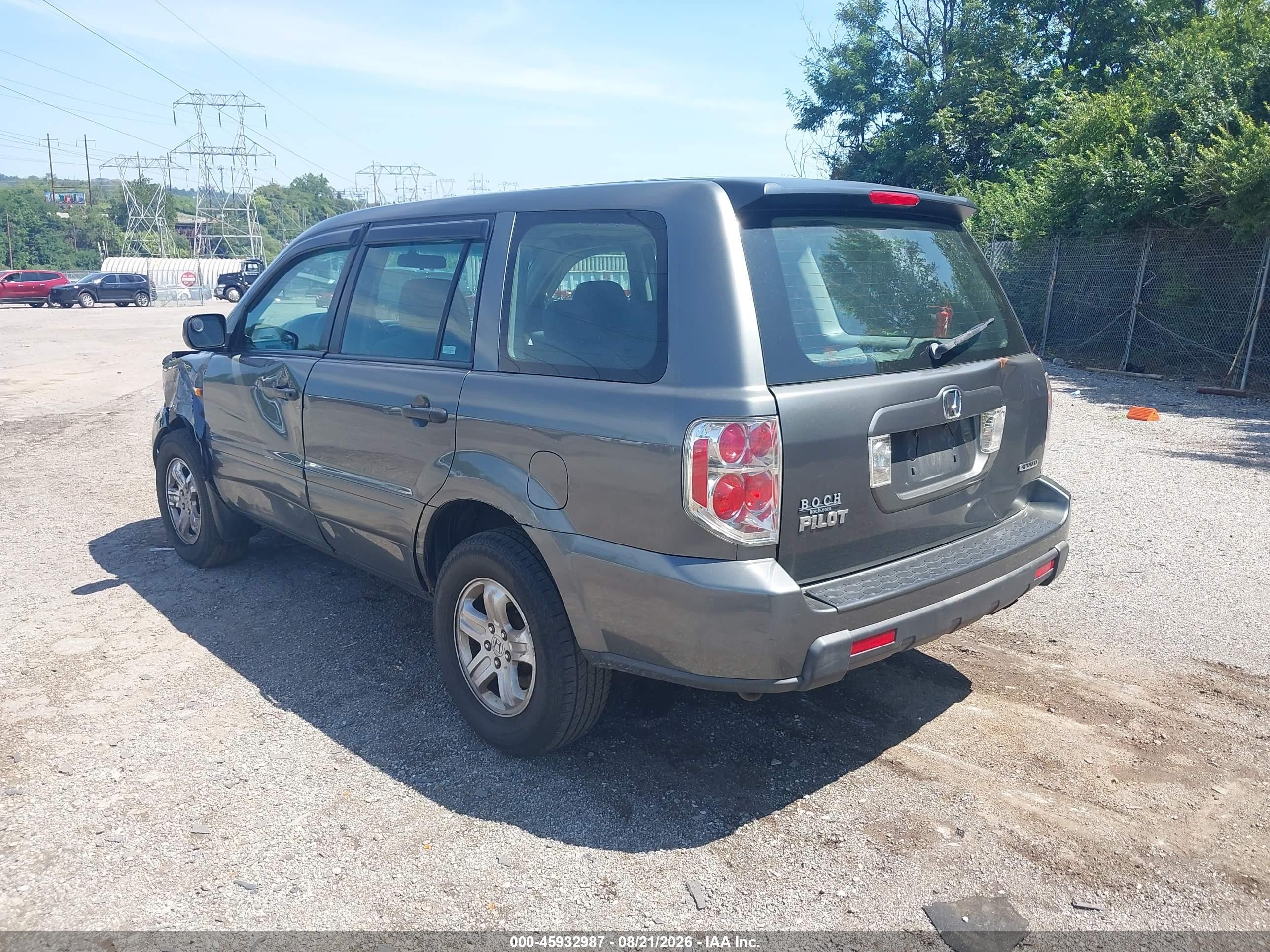 2007 Honda Pilot Lx Gray vin: 2HKYF181X7H540537