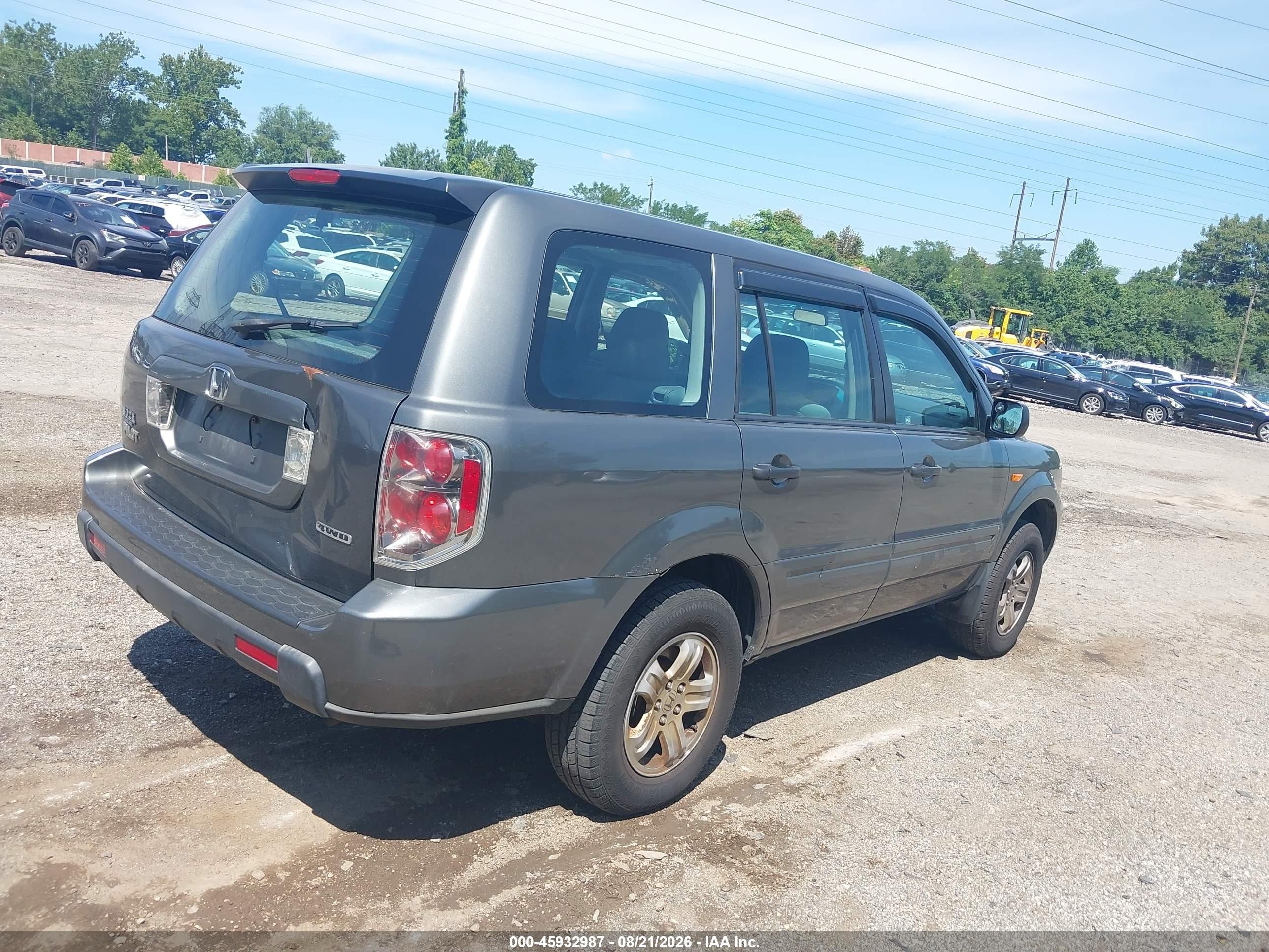 2007 Honda Pilot Lx Gray vin: 2HKYF181X7H540537