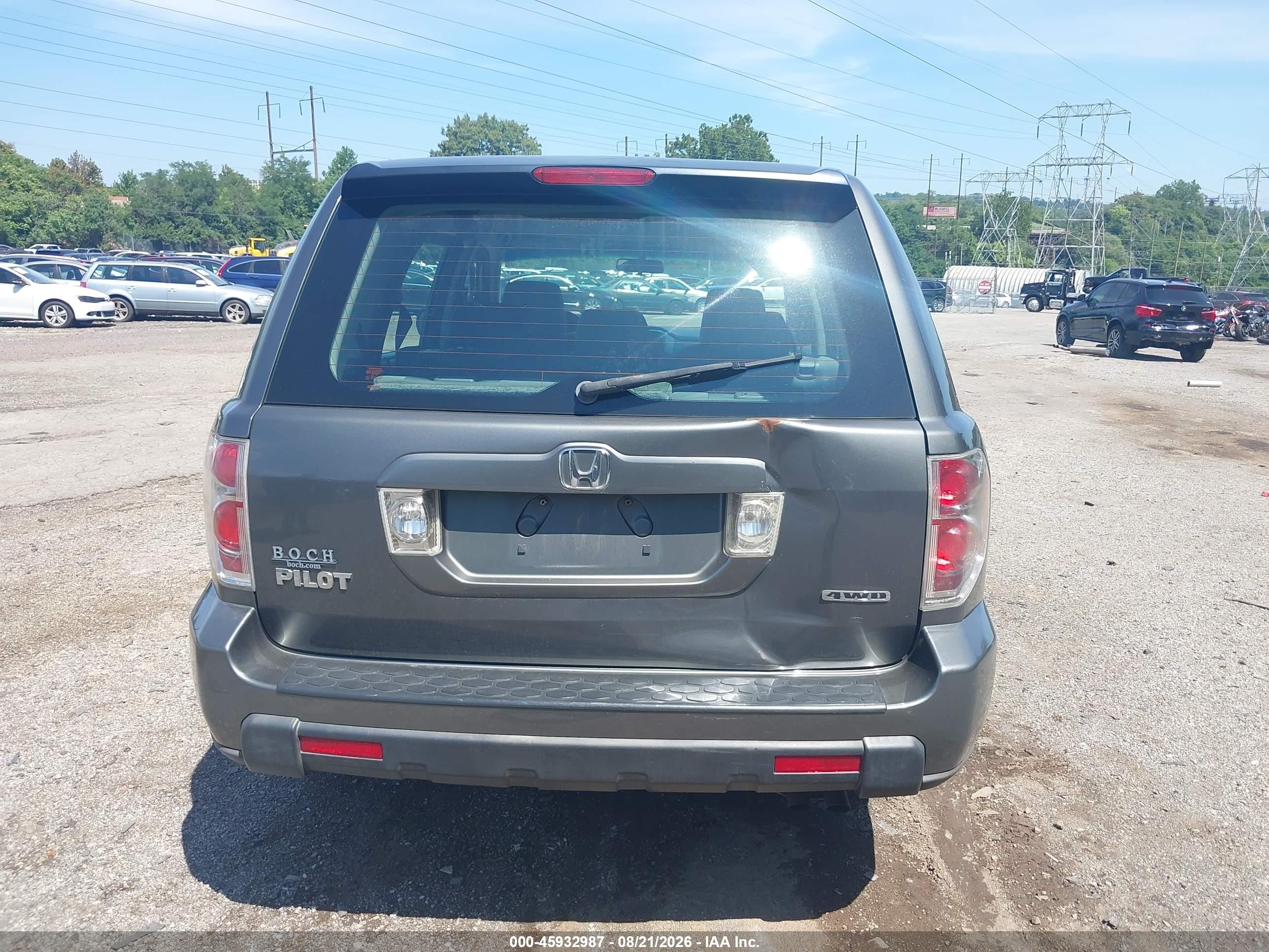 2007 Honda Pilot Lx Gray vin: 2HKYF181X7H540537