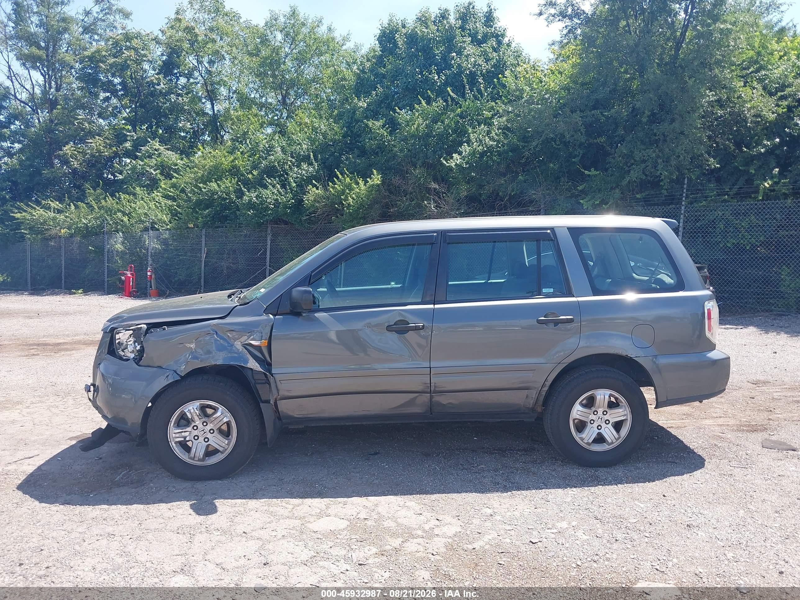 2007 Honda Pilot Lx Gray vin: 2HKYF181X7H540537