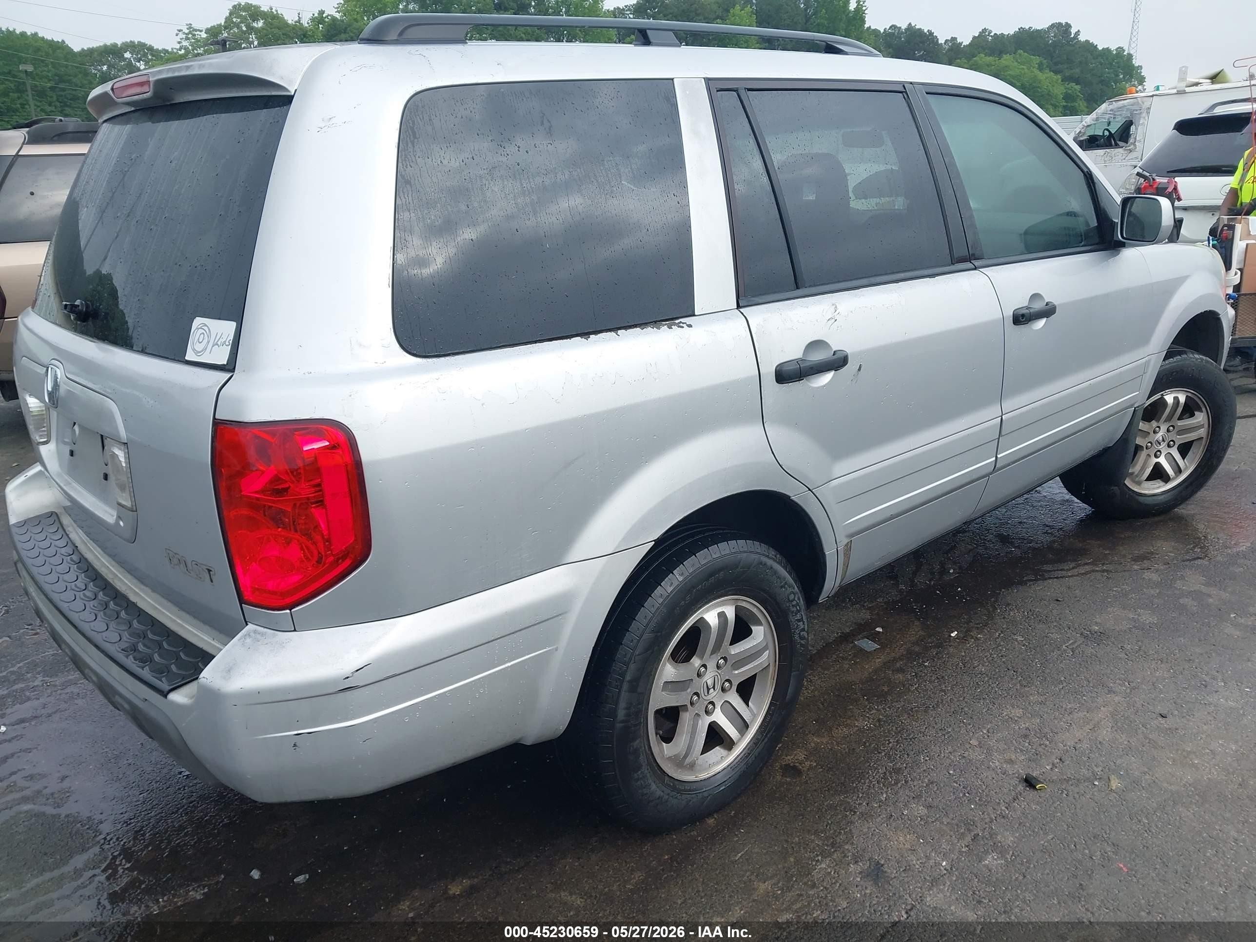 2004 Honda Pilot Ex Silver vin: 2HKYF18404H503843
