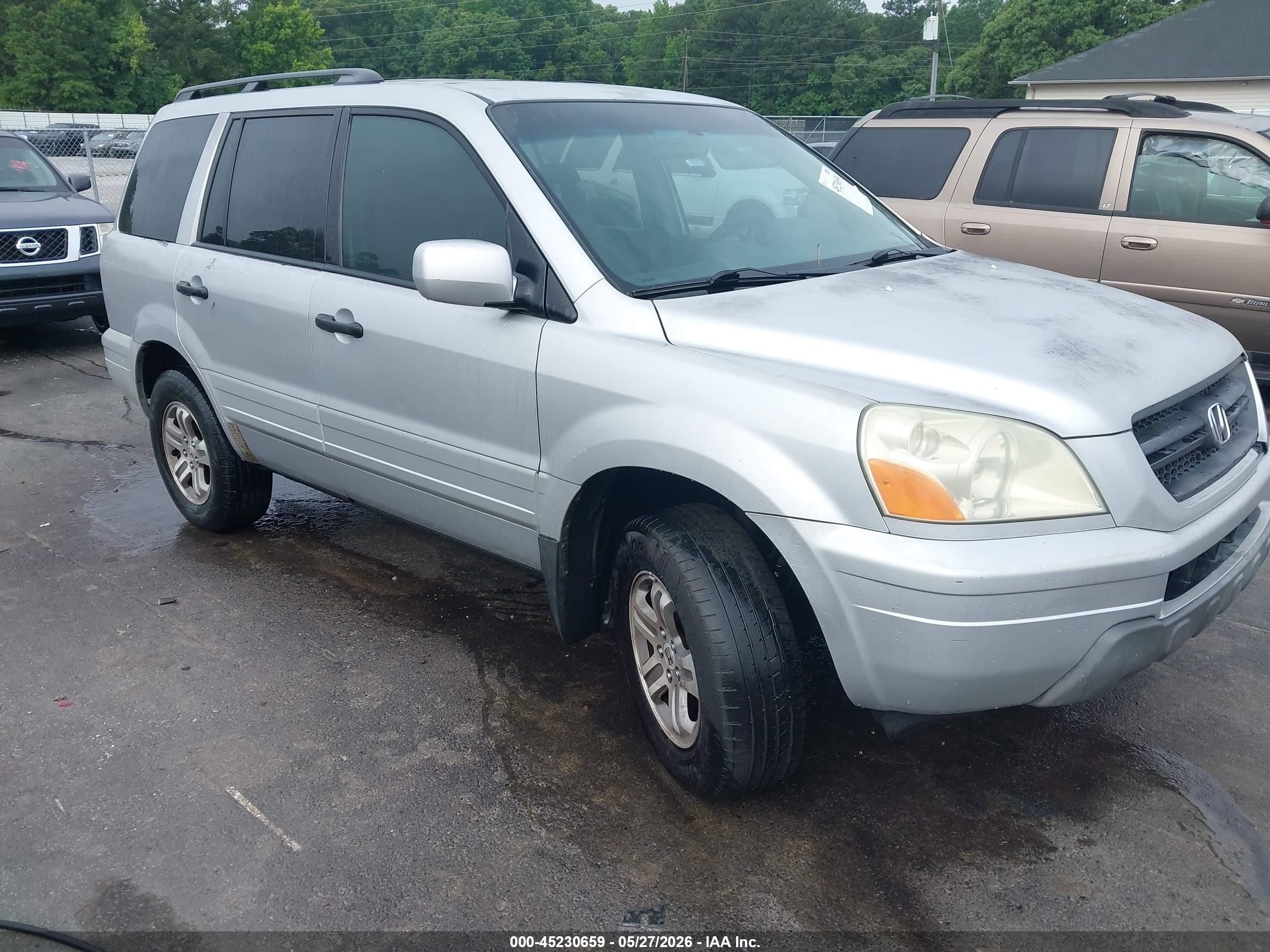 2004 Honda Pilot Ex Серебряный vin: 2HKYF18404H503843
