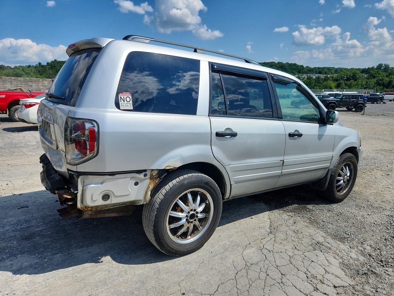 2005 Honda Pilot Ex Silver vin: 2HKYF18405H521499
