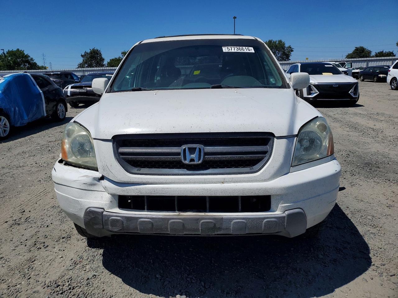 2005 Honda Pilot Ex White vin: 2HKYF18405H524693