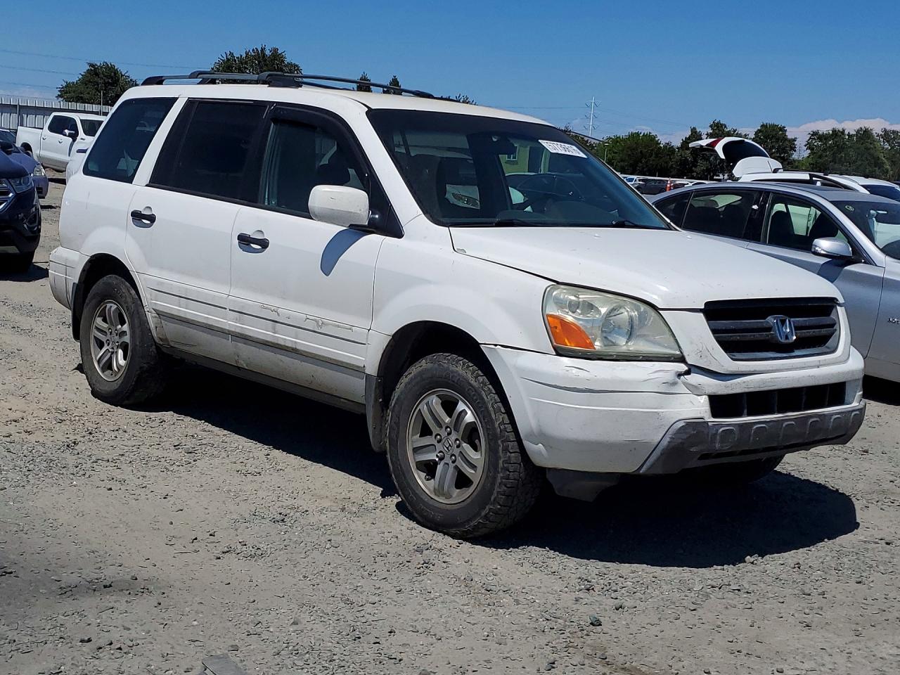 2005 Honda Pilot Ex White vin: 2HKYF18405H524693
