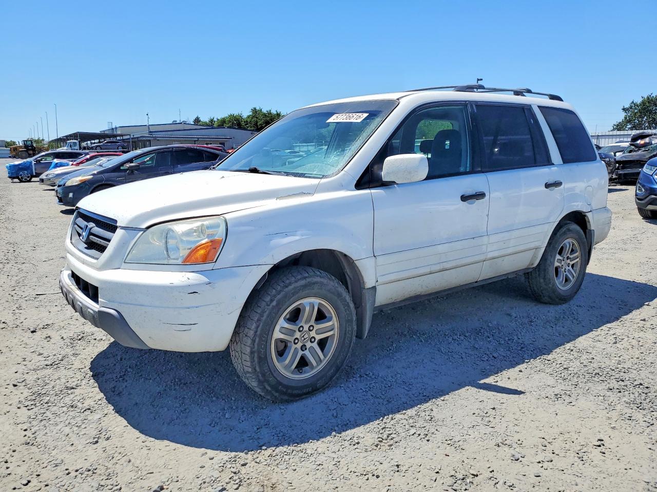2005 Honda Pilot Ex White vin: 2HKYF18405H524693