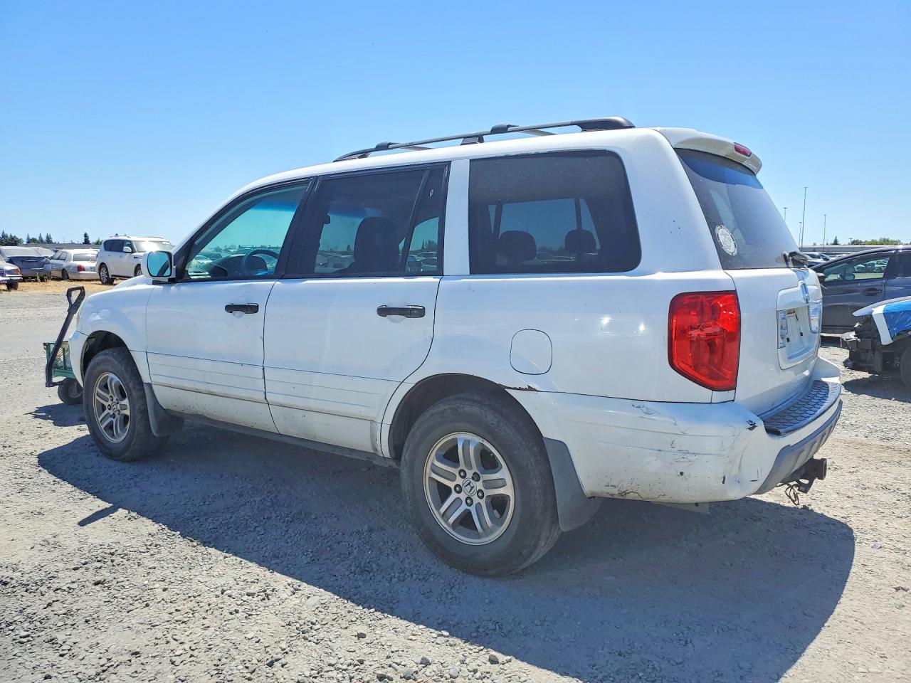 2005 Honda Pilot Ex White vin: 2HKYF18405H524693