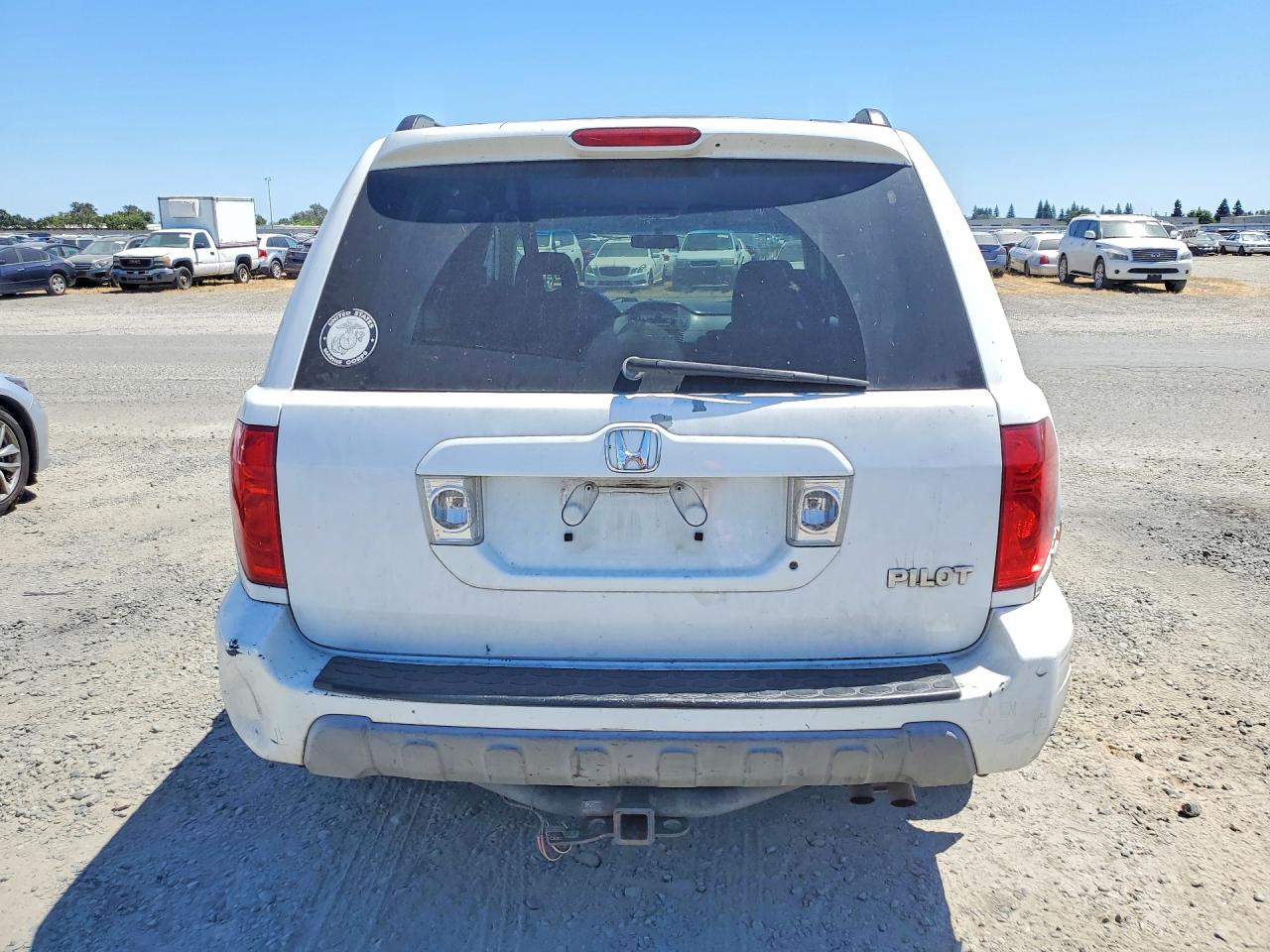 2005 Honda Pilot Ex White vin: 2HKYF18405H524693